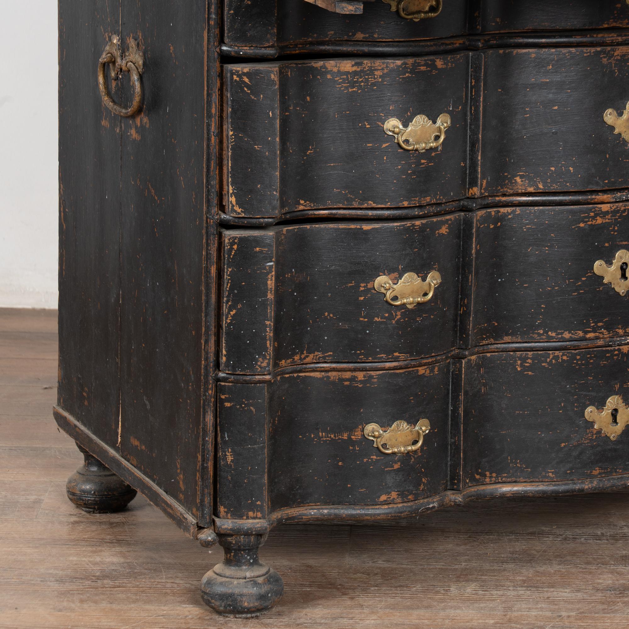 Segreteria svedese rococò dipinta di nero datata 1778 6