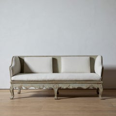 Swedish Rococo Carved Pine Trågsoffa
