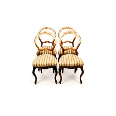 Swedish Rococo Chairs in Carved Birch, Early 1900s