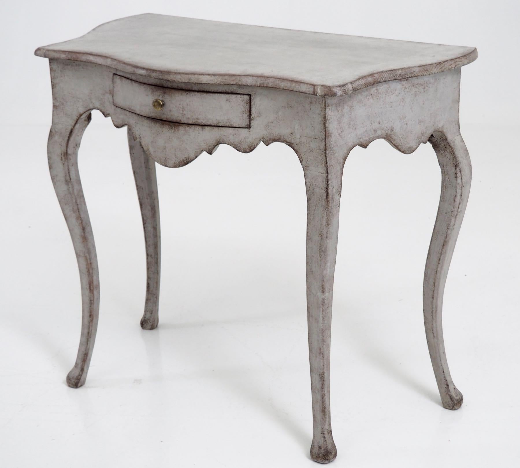 Swedish rococo console table, with one drawer,
18th century.