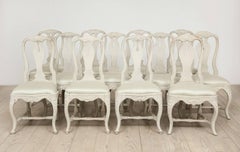 Swedish Rococo Dining Chairs, Set of 12, circa 1765