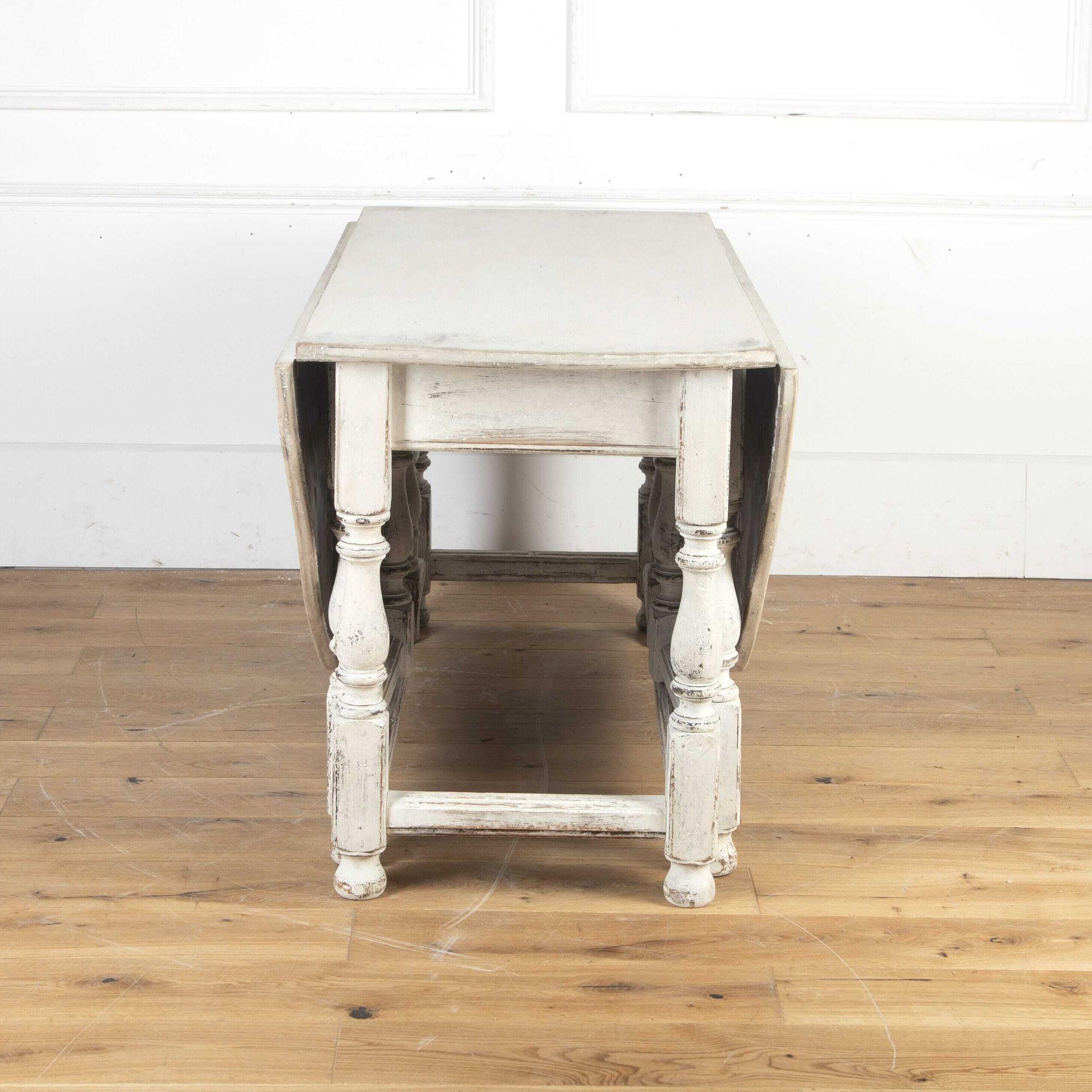 18th Century and Earlier Swedish Rococo Gate-Leg Painted Table For Sale