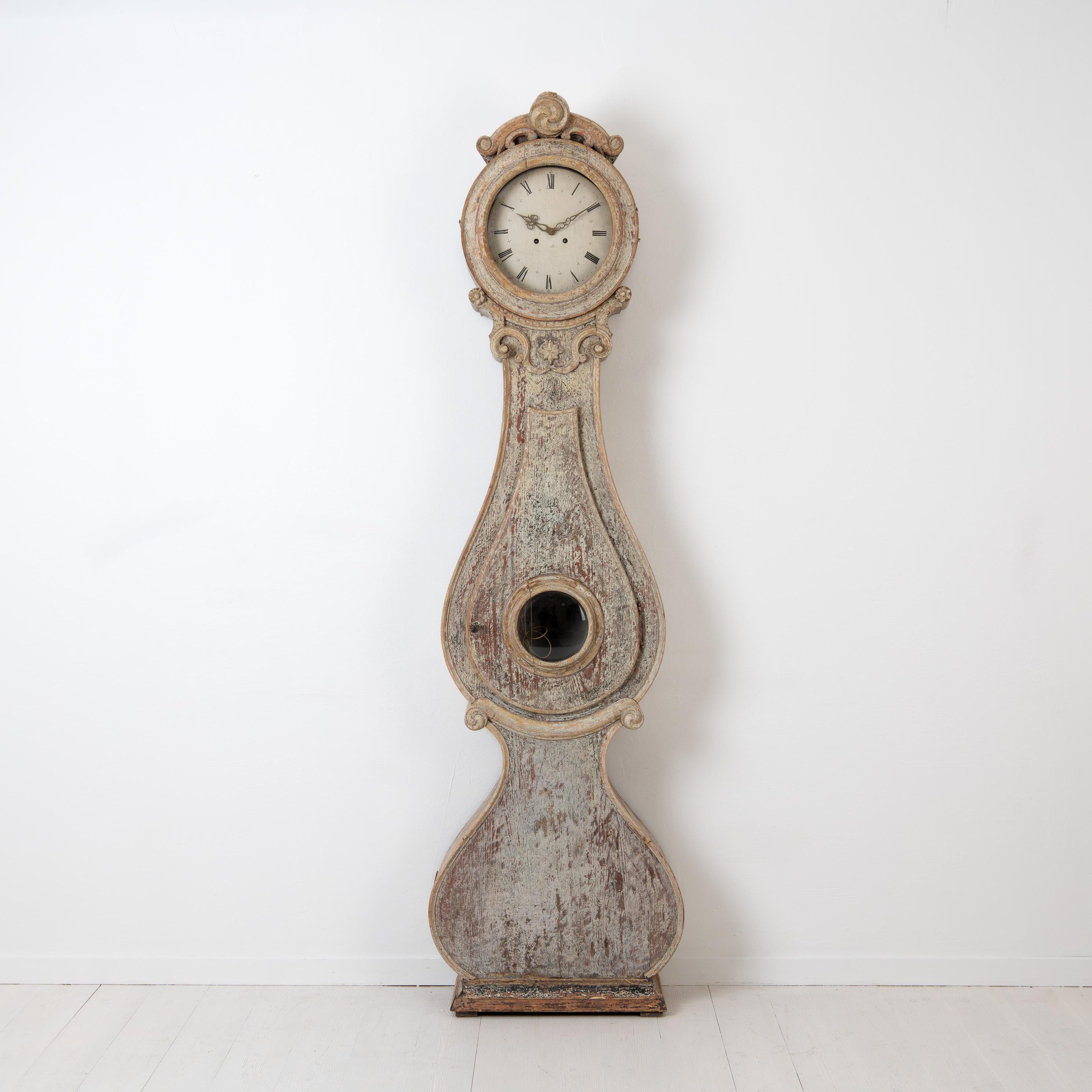 19th Century Swedish Rococo Long Case Clock