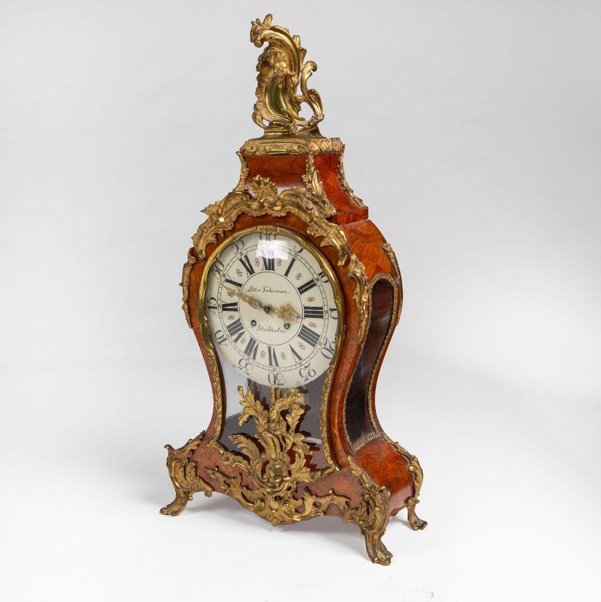 Swedish Rococo Ormolu Bracket Clock by Petter Söderman, Stockholm For Sale 9