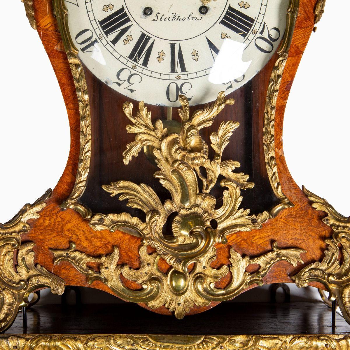 18th Century Swedish Rococo Ormolu Bracket Clock by Petter Söderman, Stockholm For Sale