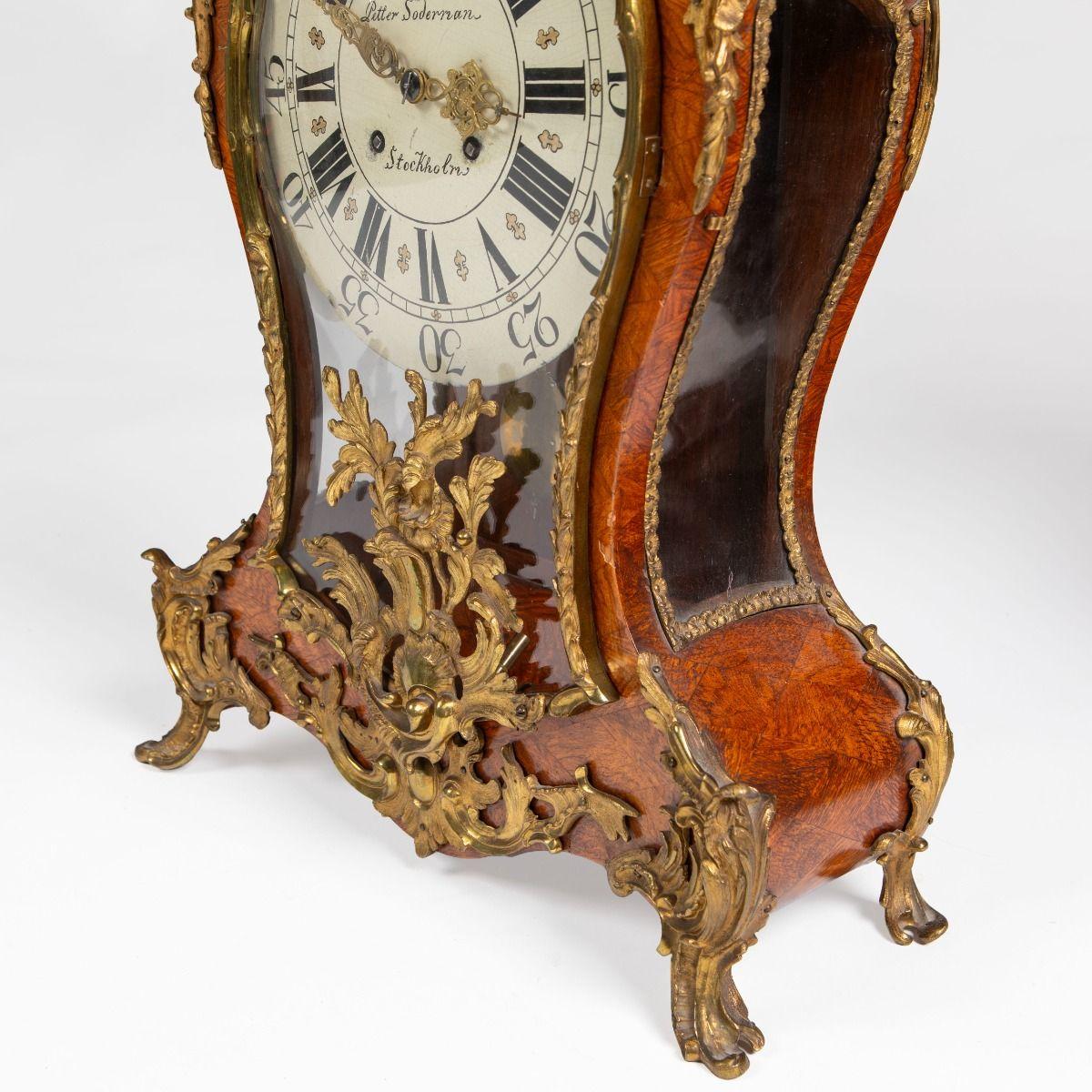 Swedish Rococo Ormolu Bracket Clock by Petter Söderman, Stockholm For Sale 2