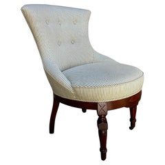 Swedish Rococo Revival Victorian Slipper “Emma” Chair c. 1880 - Fully Restored