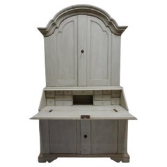 Vintage Swedish Rococo Secretary Hutch