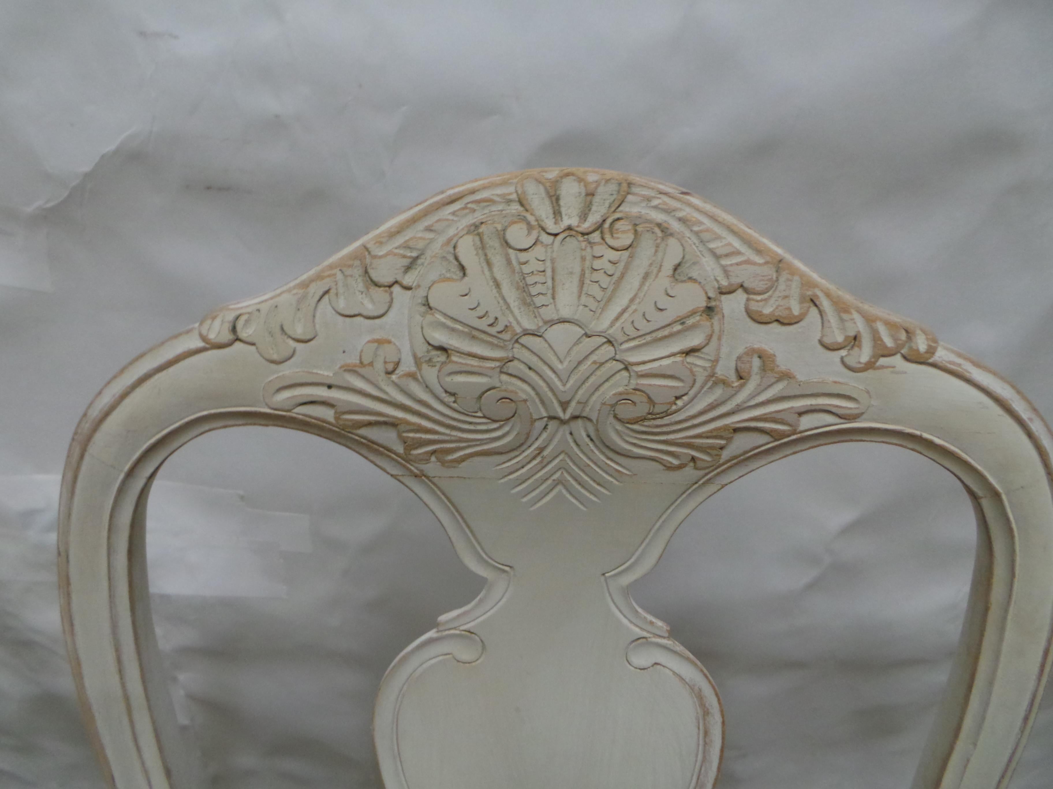 Swedish Rococo Style Chairs 2 Arm 8 Side For Sale 6
