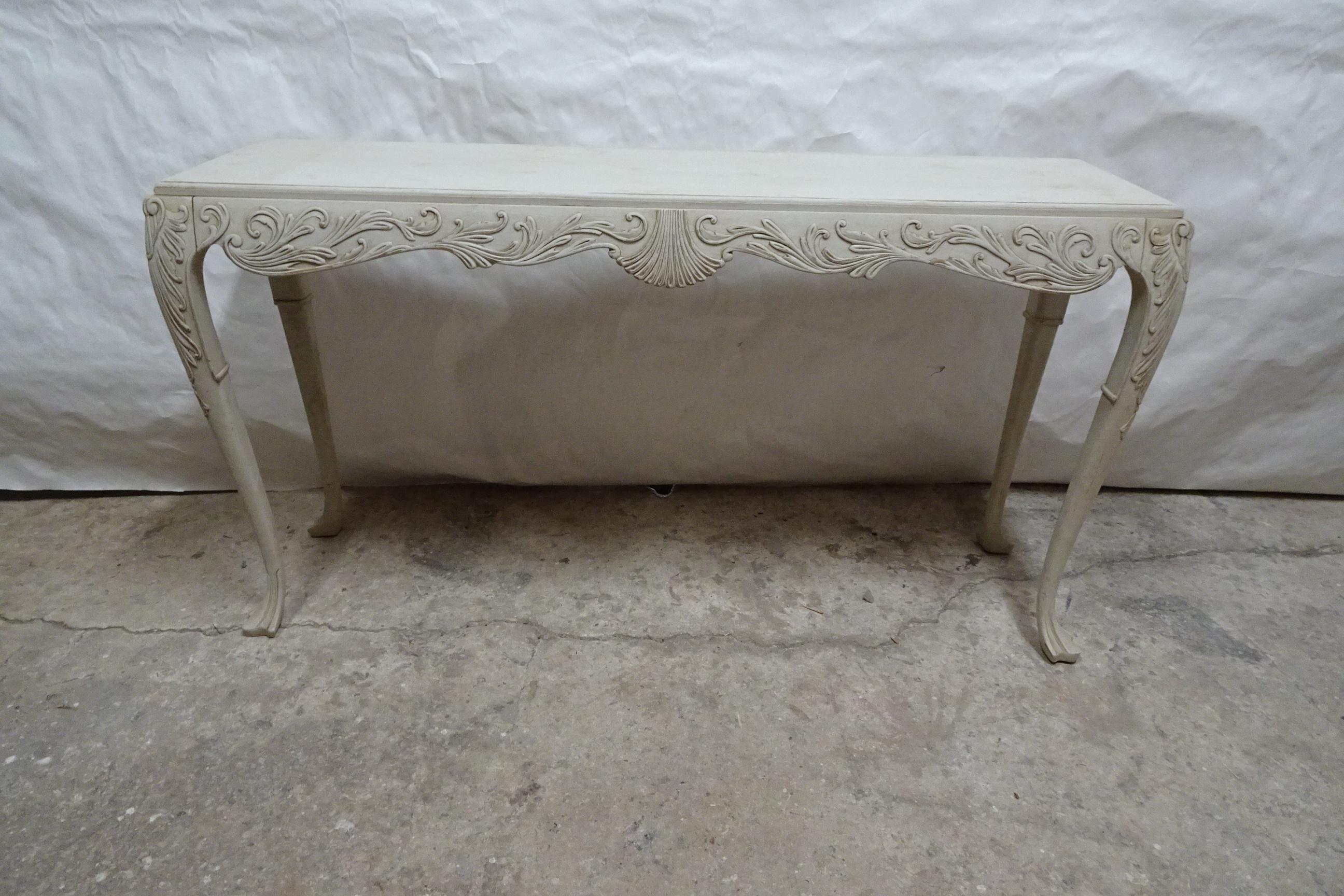 This is a unique Swedish Rococo Style Console Table, its been restored and repainted with Milk Paints 