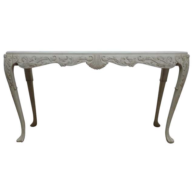 Large Console Table Vintage Blue Metal For Sale at 1stDibs