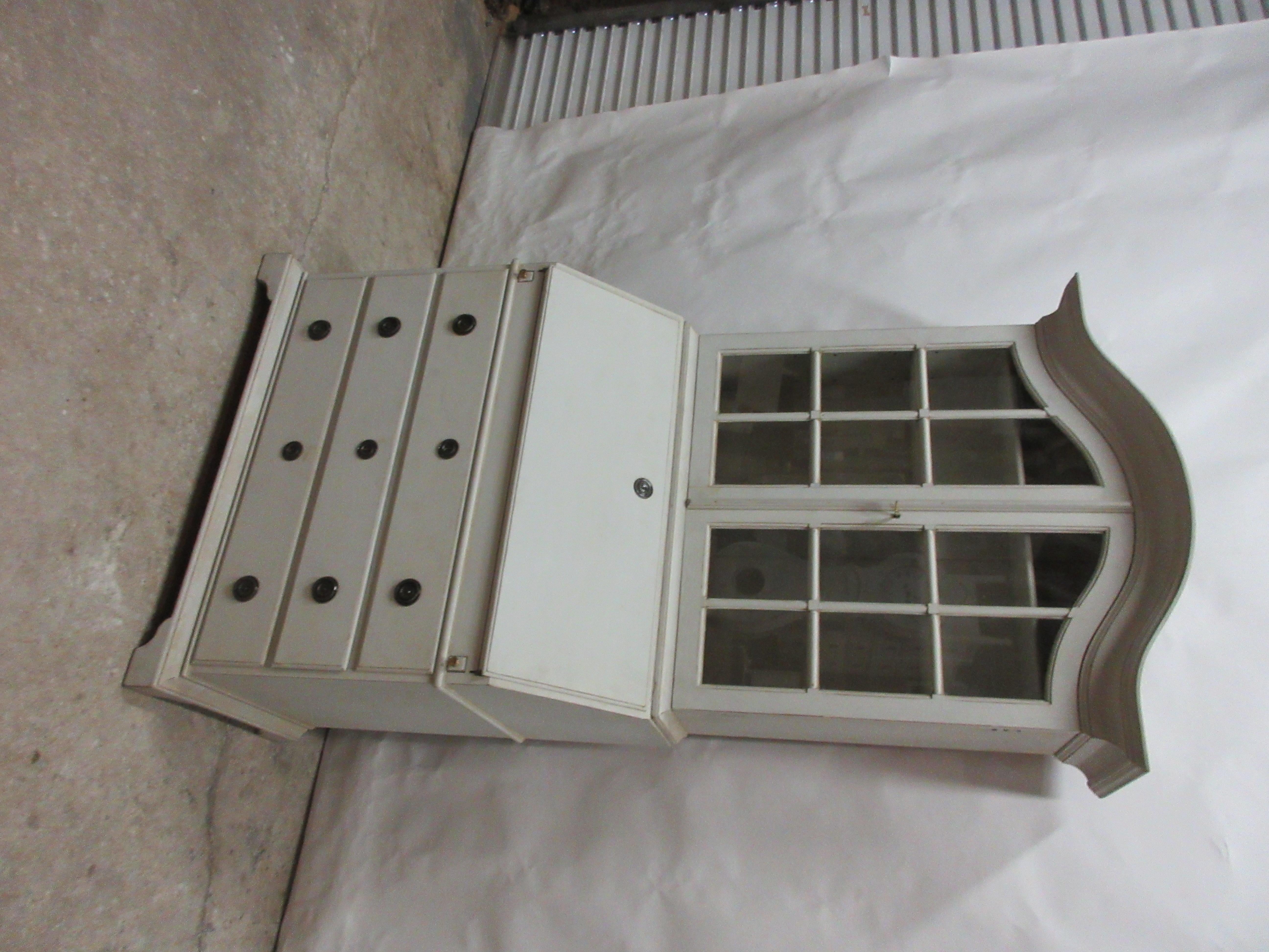 This is a Swedish Rococo Style Secretary hutch, its been restored and repainted with Milk Paints 