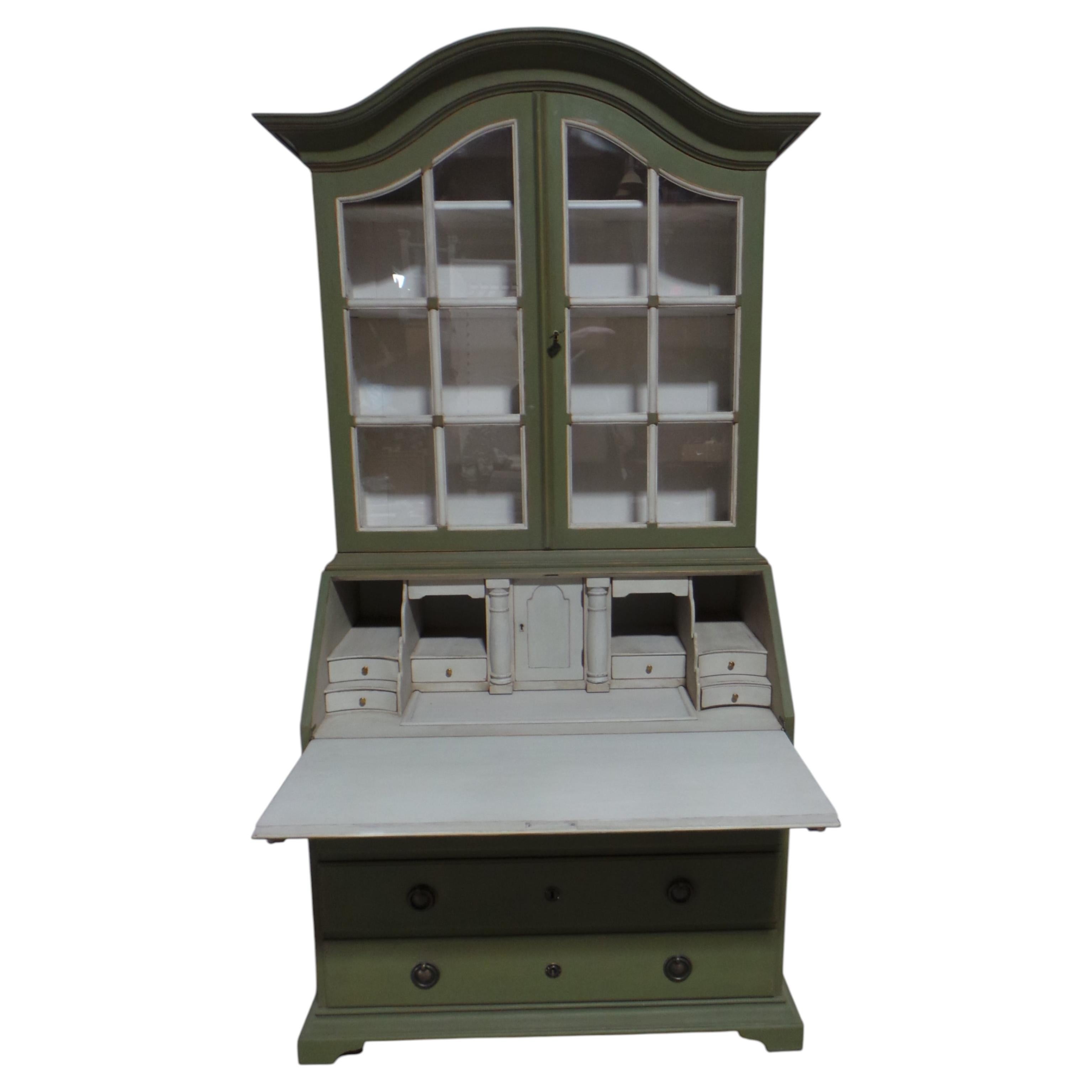 Swedish Rococo Style Secretary Hutch