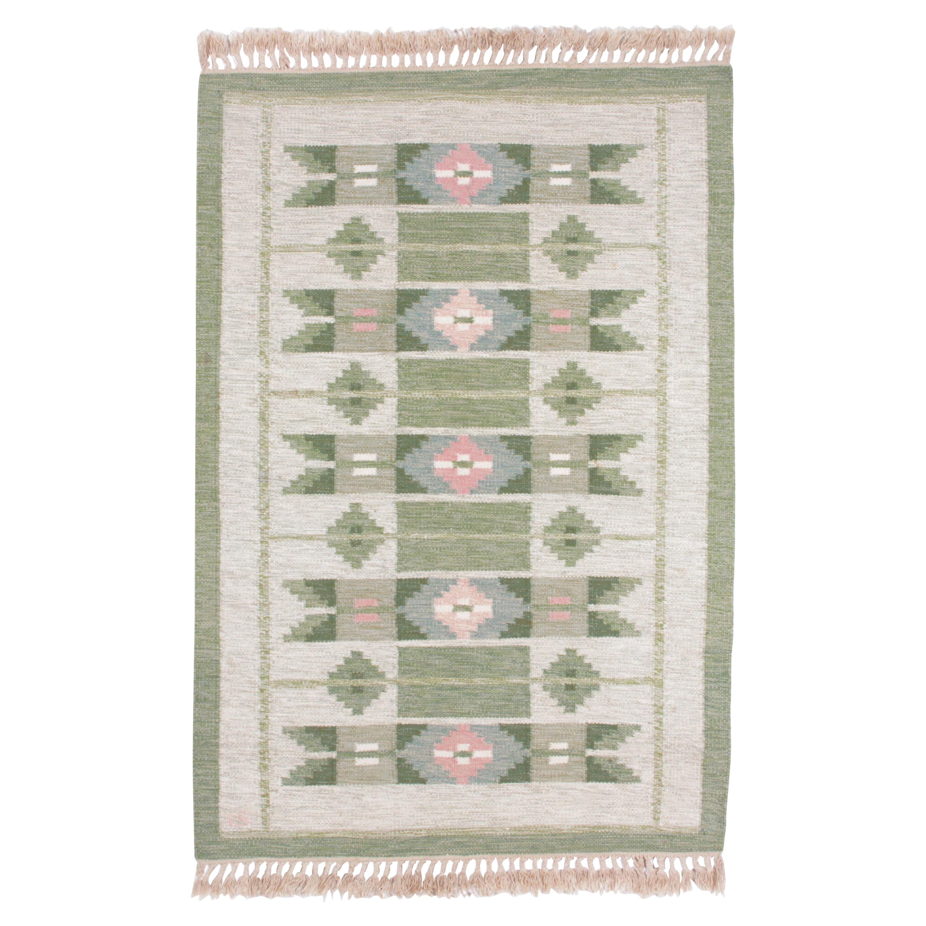 Swedish Rolakan Carpet Handwoven Wool