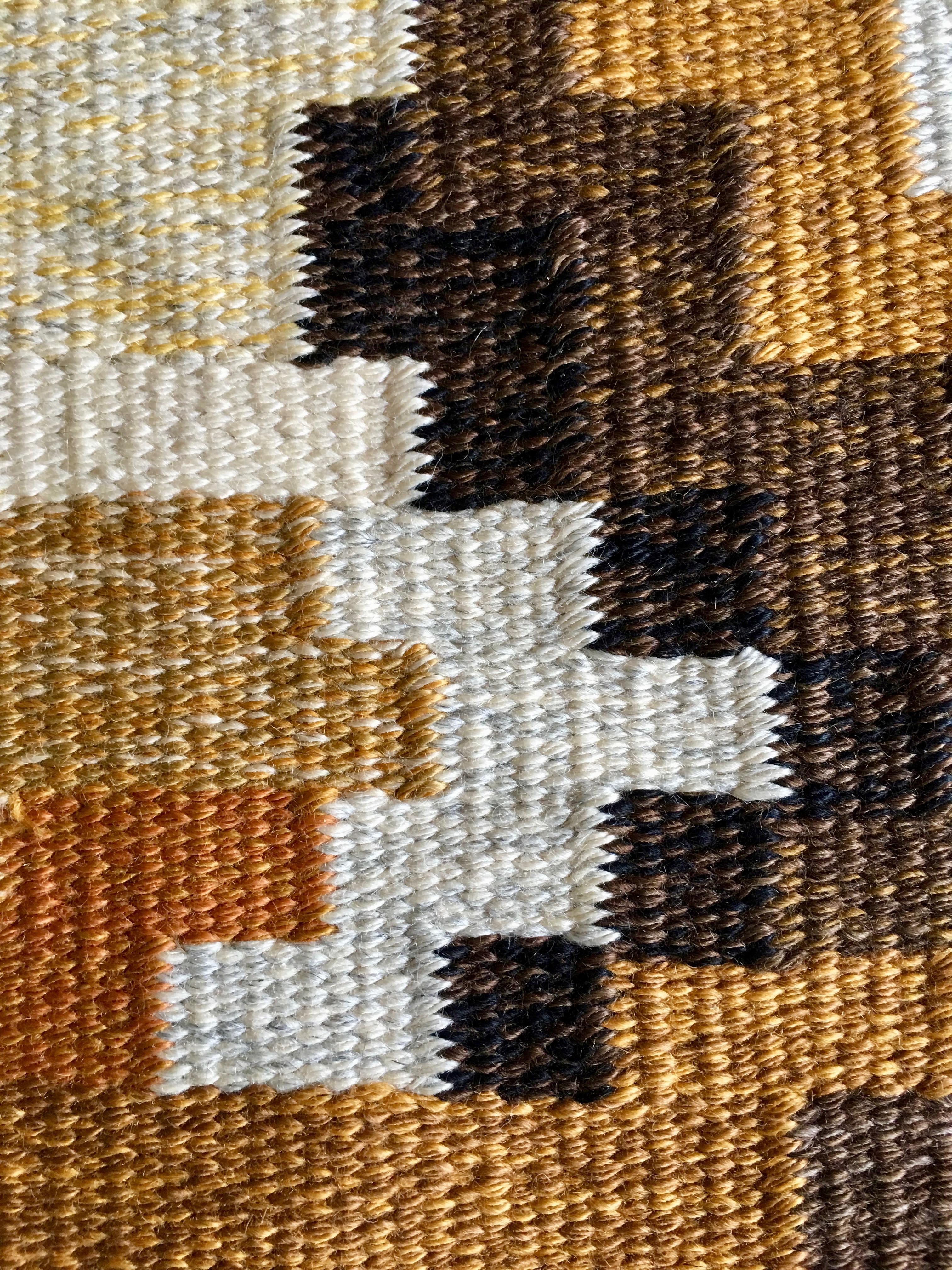 Vintage Swedish flat-weave wool Rölakan or rug called 