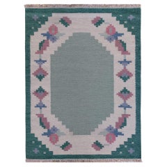 Swedish Rölakan Rug Flatweaved Kilim Handwoven Wool, Mid-Century
