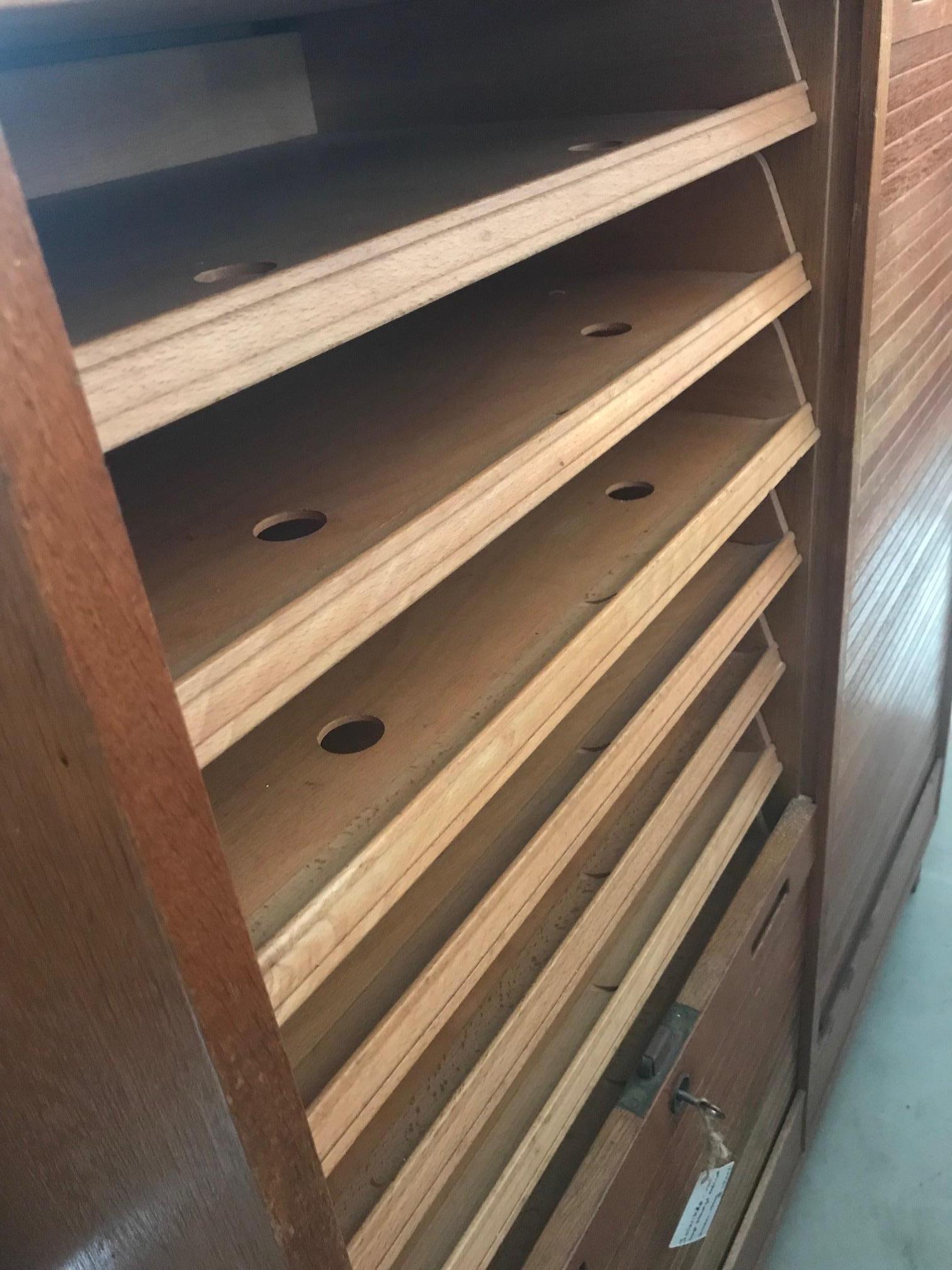 Swedish Roll Top Storage Cabinet In Fair Condition For Sale In Singapore, SG