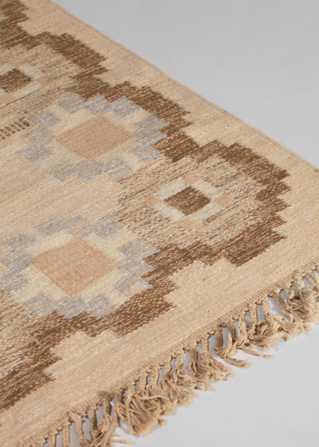 Svedese Tappeto svedese röllakan Gitt Grännsjö-Carlsson marrone in vendita