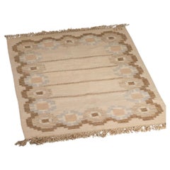 Swedish röllakan rug Gitt Grännsjö-Carlsson brown Swedish röllakan rug Gitt Grännsjö-Carlsson brown