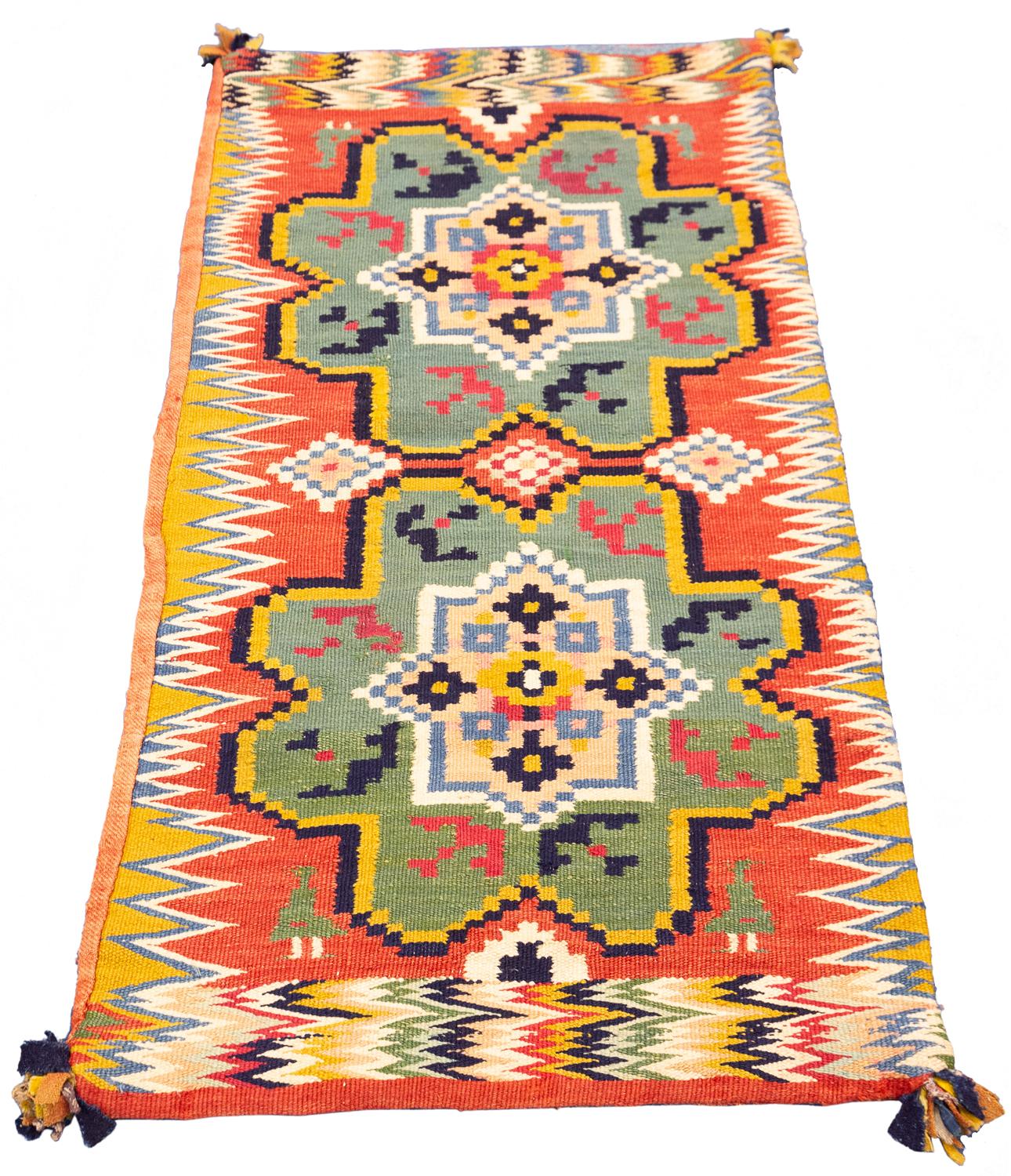 This is a Vintage Swedish Textile woven during the early of the 19th century and measures 93 X 50 CM. It features a vibrant and exciting design. Moreover, it uses an incredible range of colors that make this textile a perfect fit for modern or