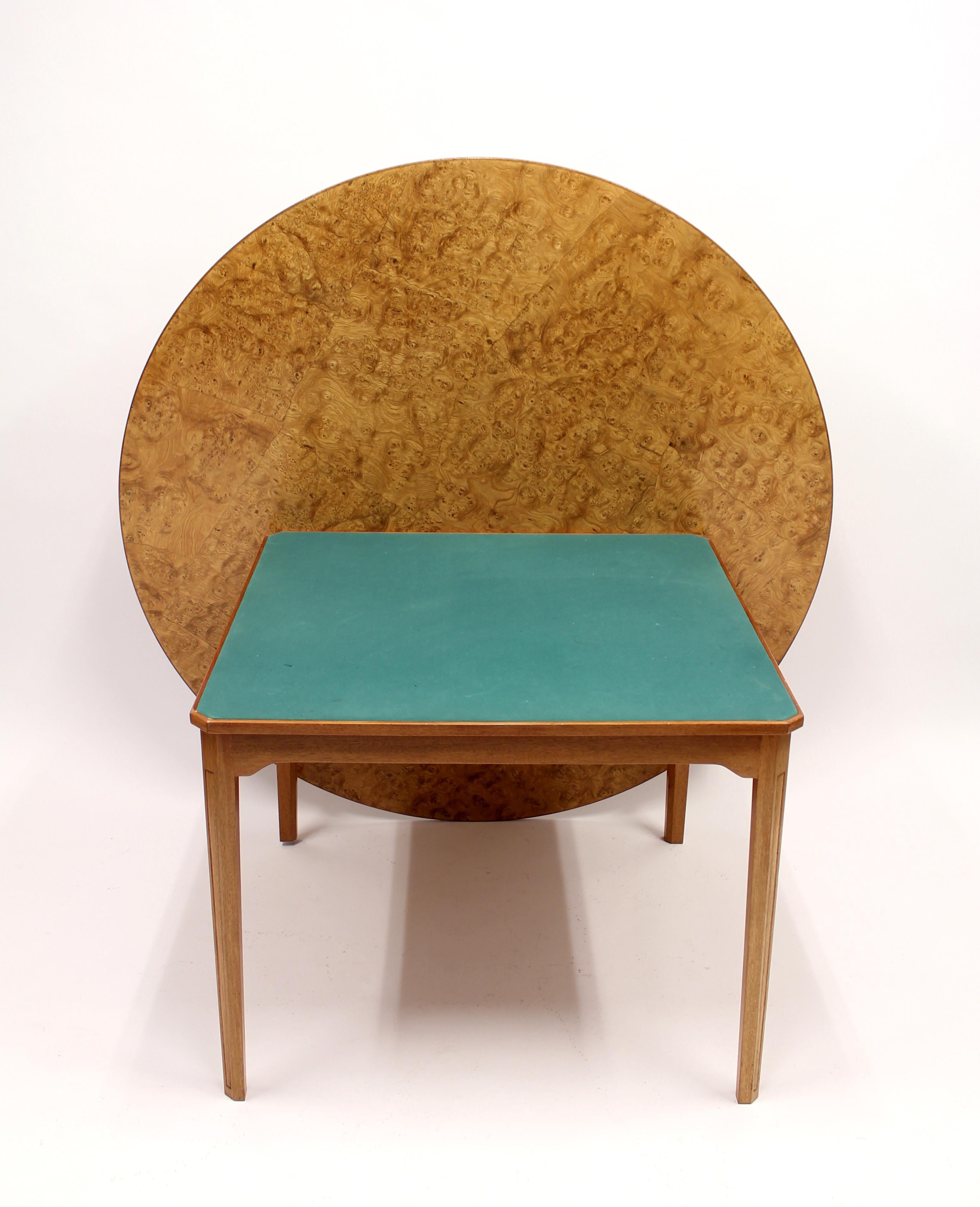 Late 20th Century Swedish Root Veneer Dining and Games Table, 1970s