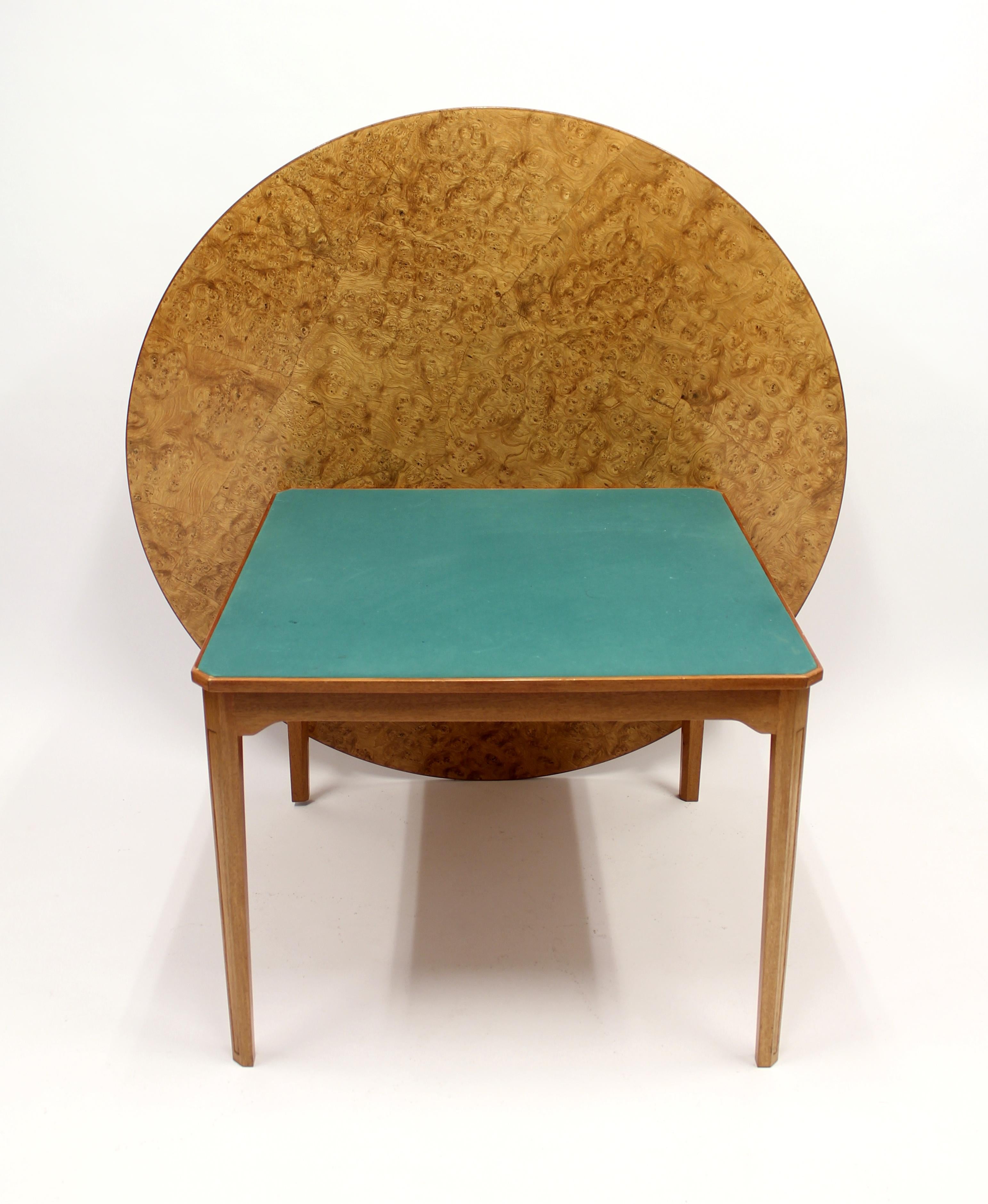Birch Swedish Root Veneer Dining and Games Table, 1970s