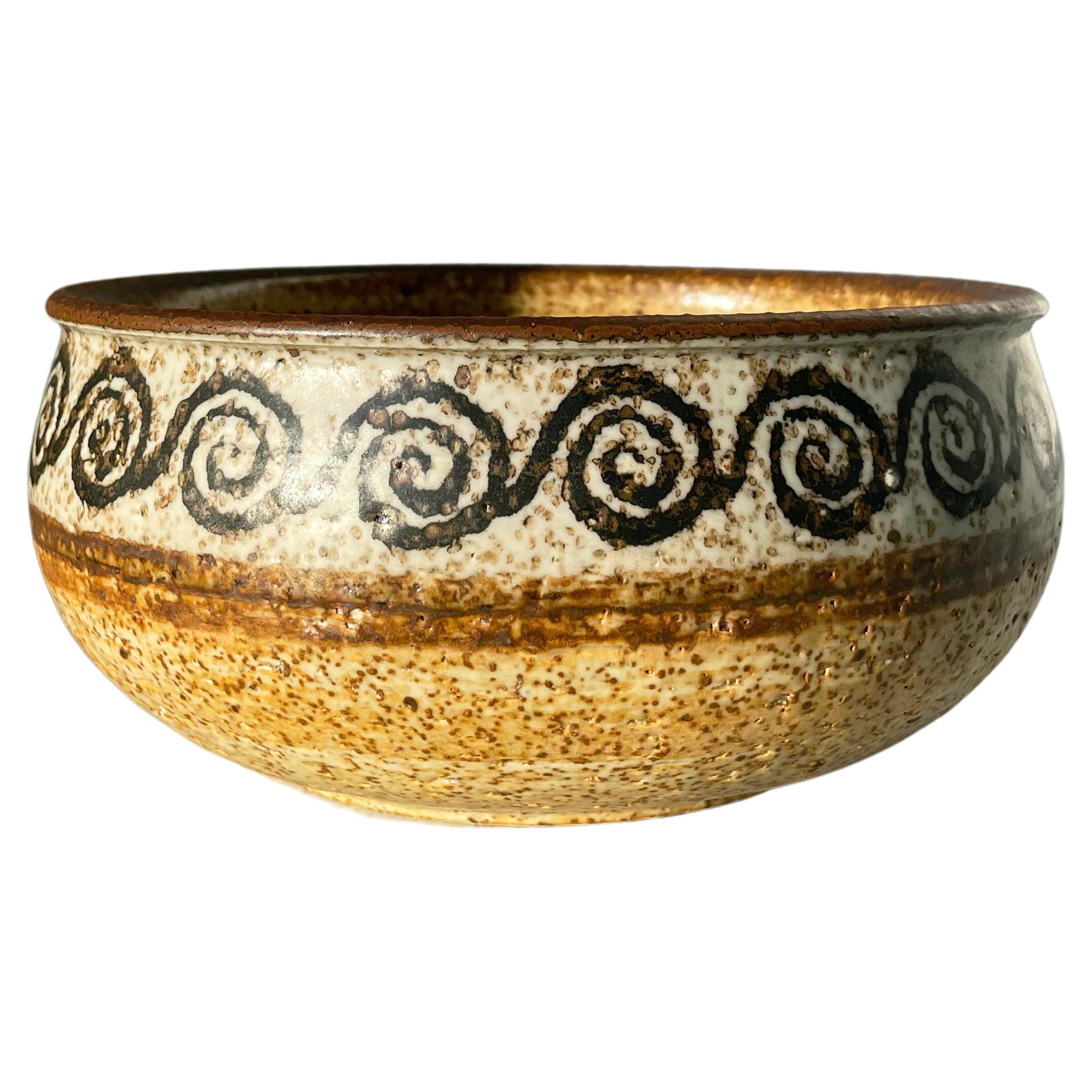 Rörstrand Handmade Ceramic Decorative Bowl, 1974 For Sale