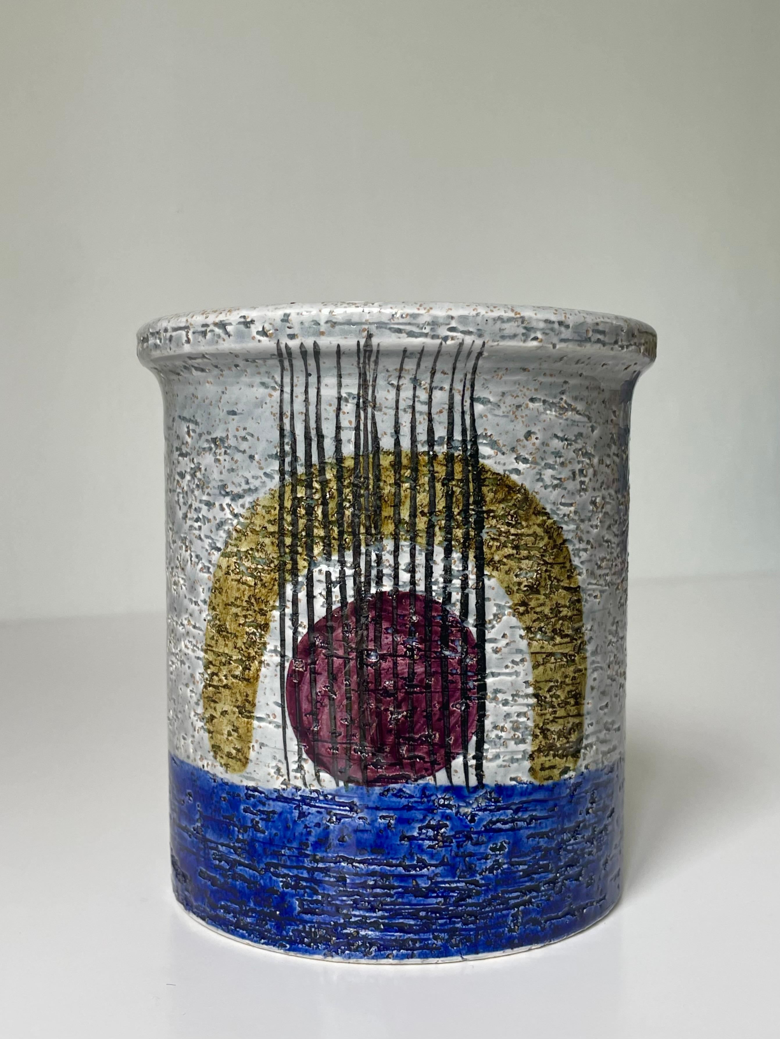 Olle Alberius für Rörstrand Geometrisches Dekor Pflanzgefäß Vase, 1960er Jahre im Angebot 8