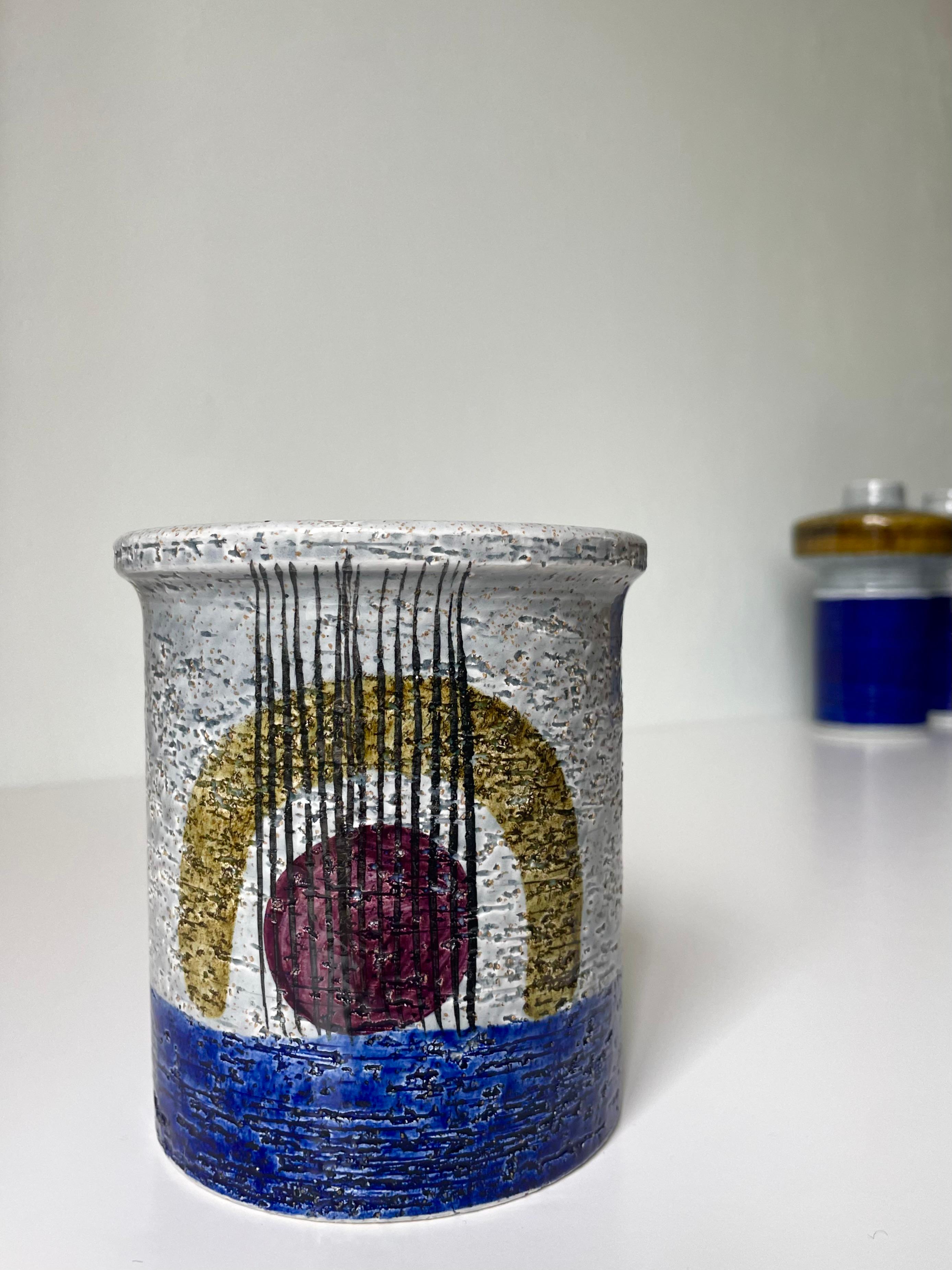 Olle Alberius für Rörstrand Geometrisches Dekor Pflanzgefäß Vase, 1960er Jahre (Moderne der Mitte des Jahrhunderts) im Angebot