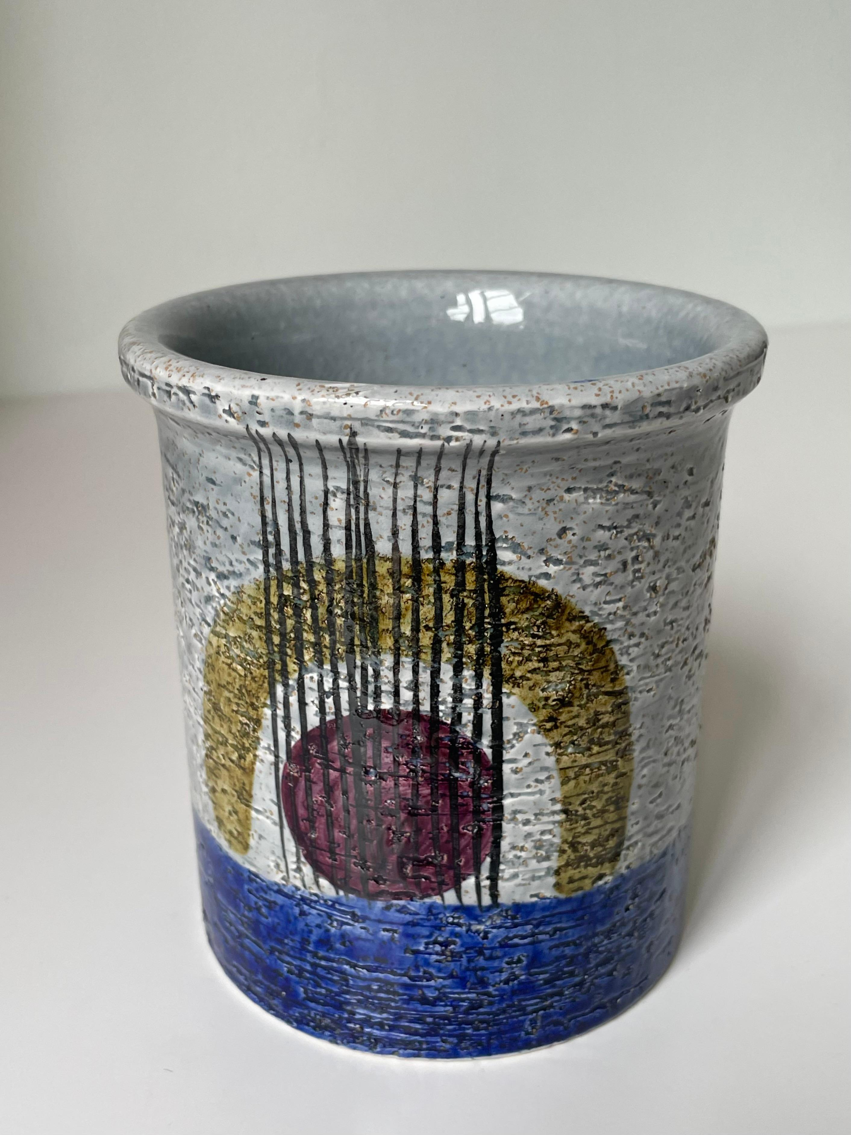 Olle Alberius für Rörstrand Geometrisches Dekor Pflanzgefäß Vase, 1960er Jahre im Zustand „Gut“ im Angebot in Copenhagen, DK