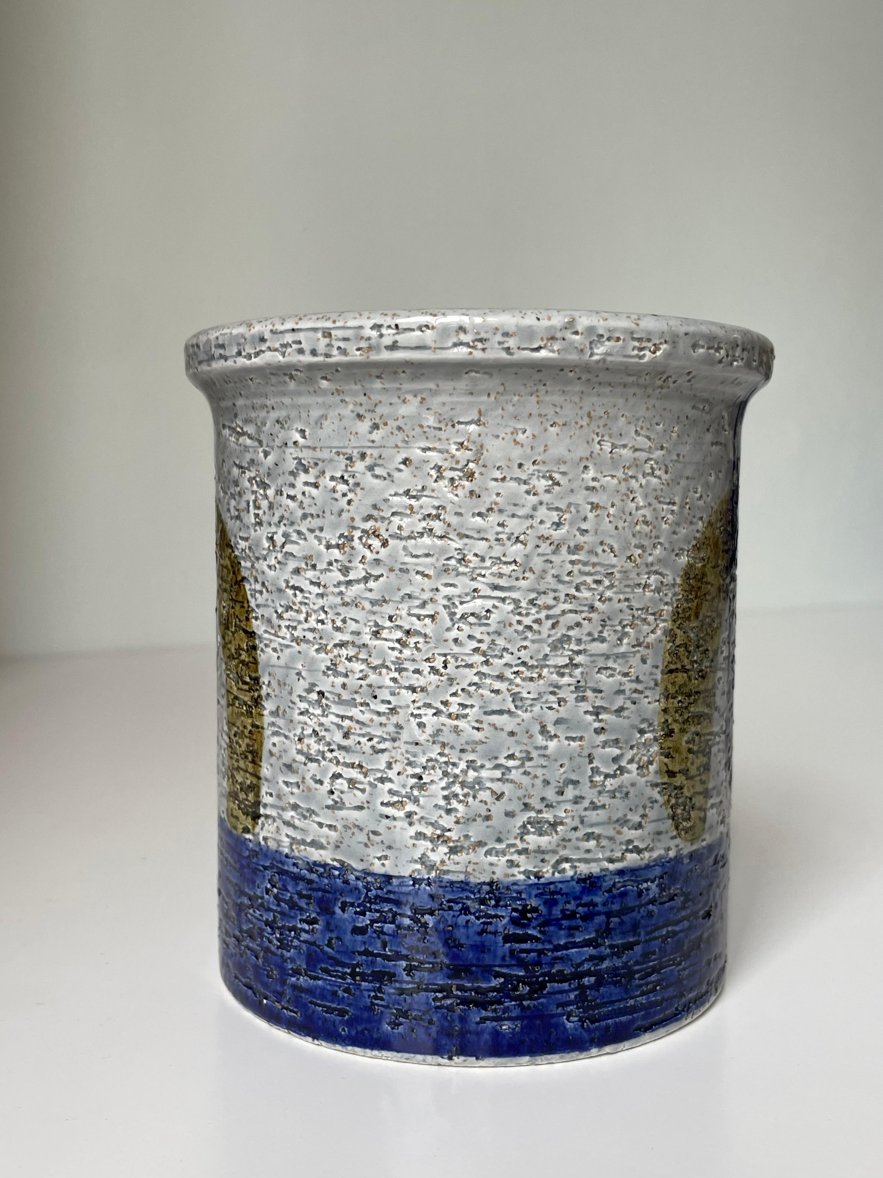 Milieu du XXe siècle Vase décoratif géométrique Olle Alberius pour Rörstrand, années 1960 en vente