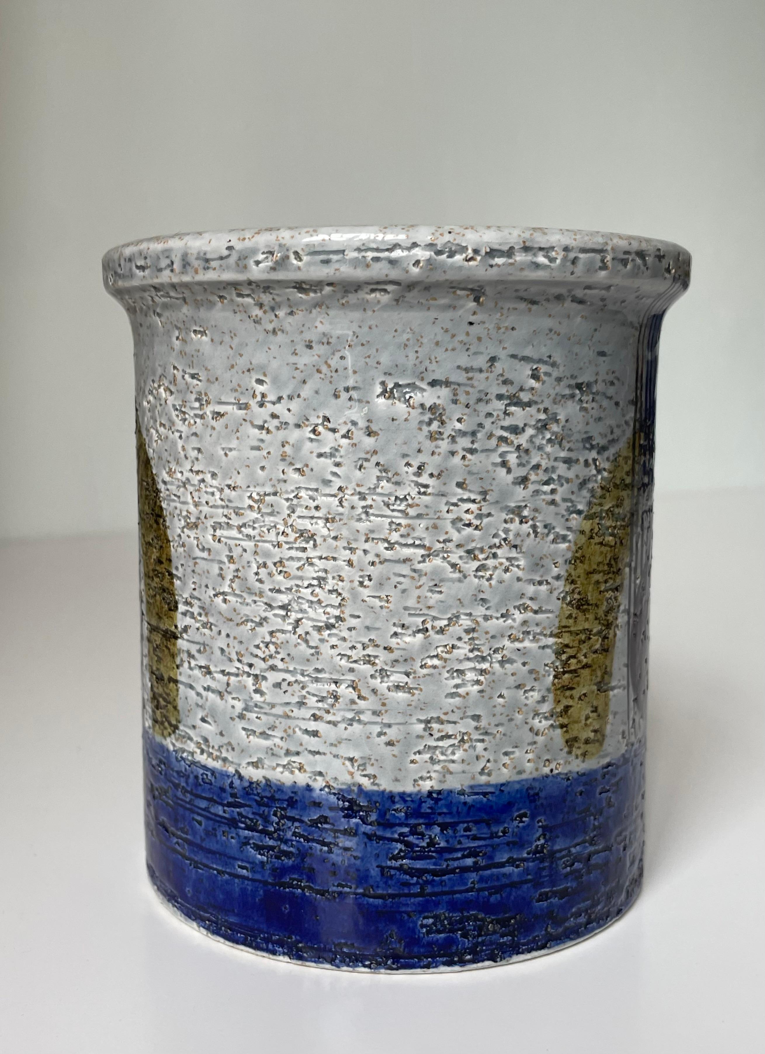 Olle Alberius für Rörstrand Geometrisches Dekor Pflanzgefäß Vase, 1960er Jahre (Töpferwaren) im Angebot