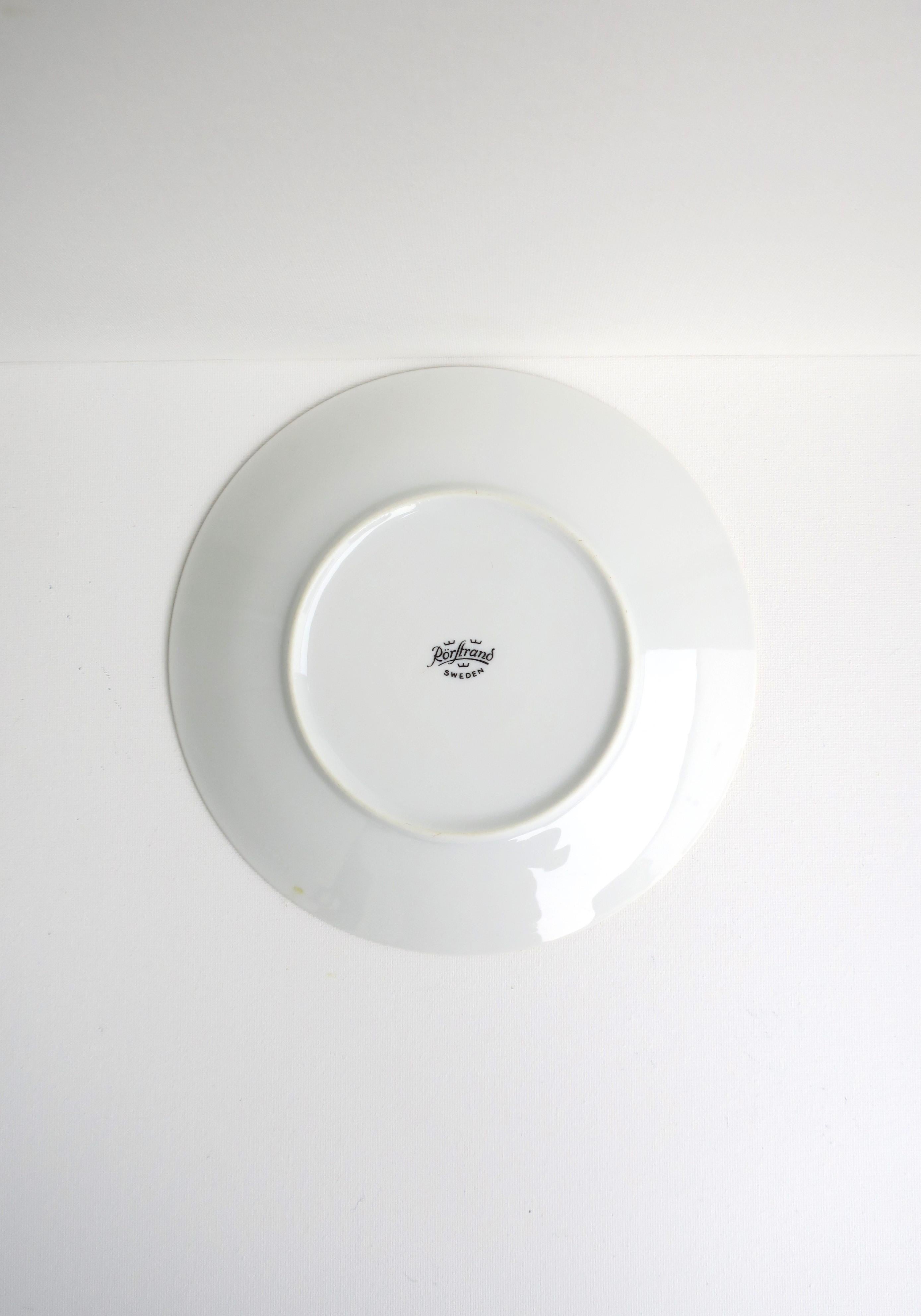 Swedish Rörstrand Nautical Black and White Porcelain Plates, Set of 4  For Sale 3