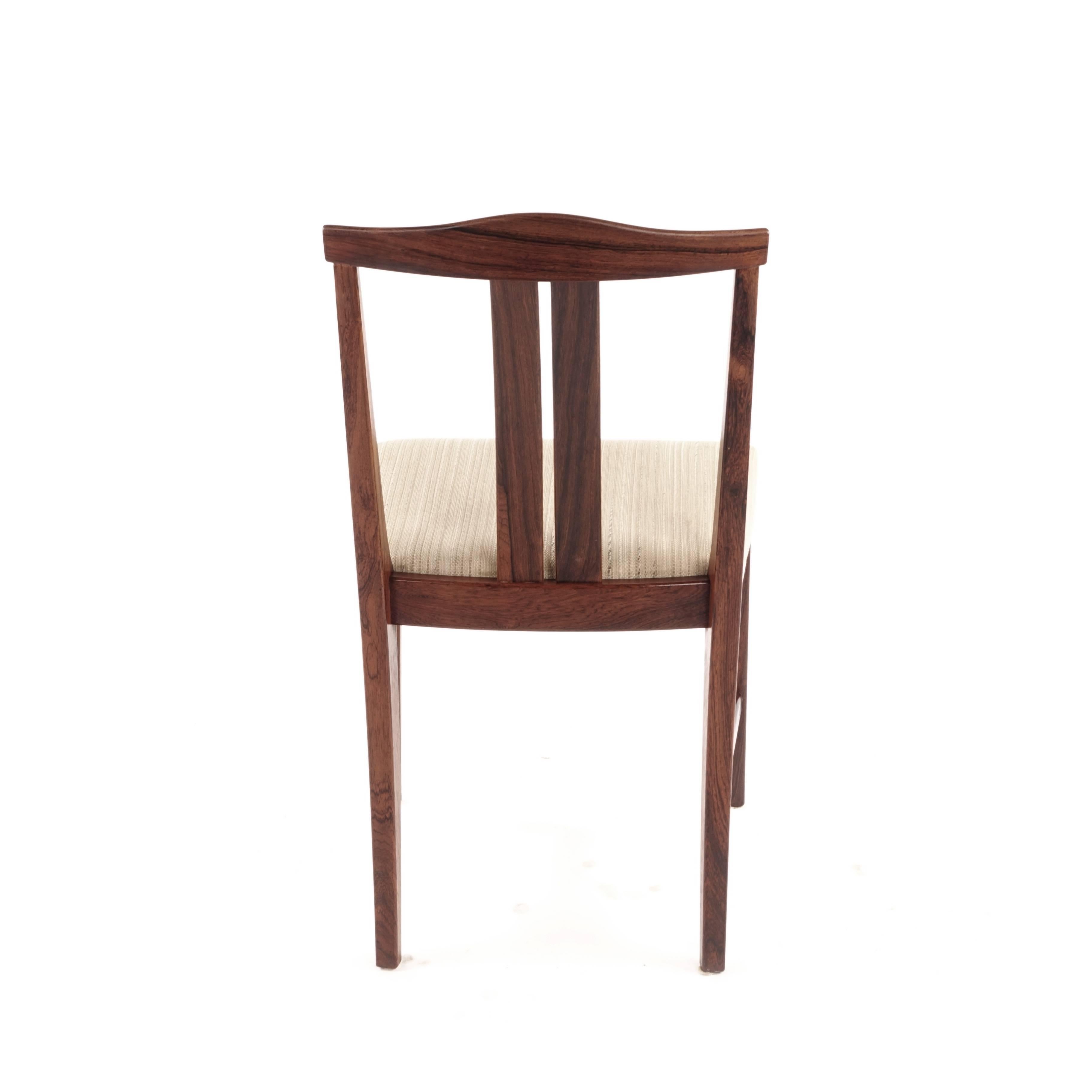 Four chairs, Sweden, 1960s-1970s, frame of rosewood, seats upholstered in bright cloth, attributed Bertil Fridhagen for Swedish furniture factory Bodafors.


There were many furniture manufacturers in Sweden in the past. One of the largest was the