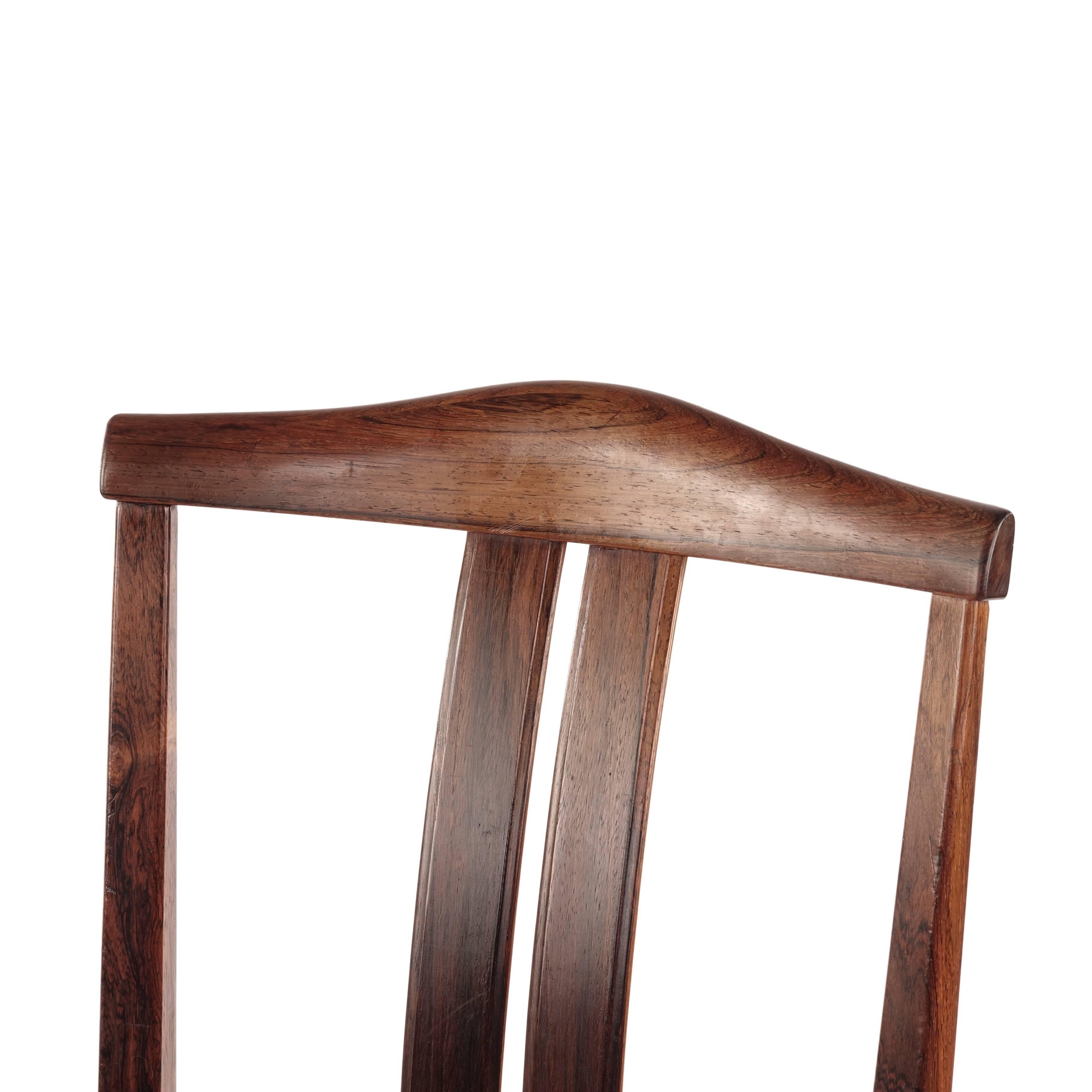 Scandinavian Modern Swedish Rosewood chairs, Designed by Bertil Fridhagen, 1960s For Sale