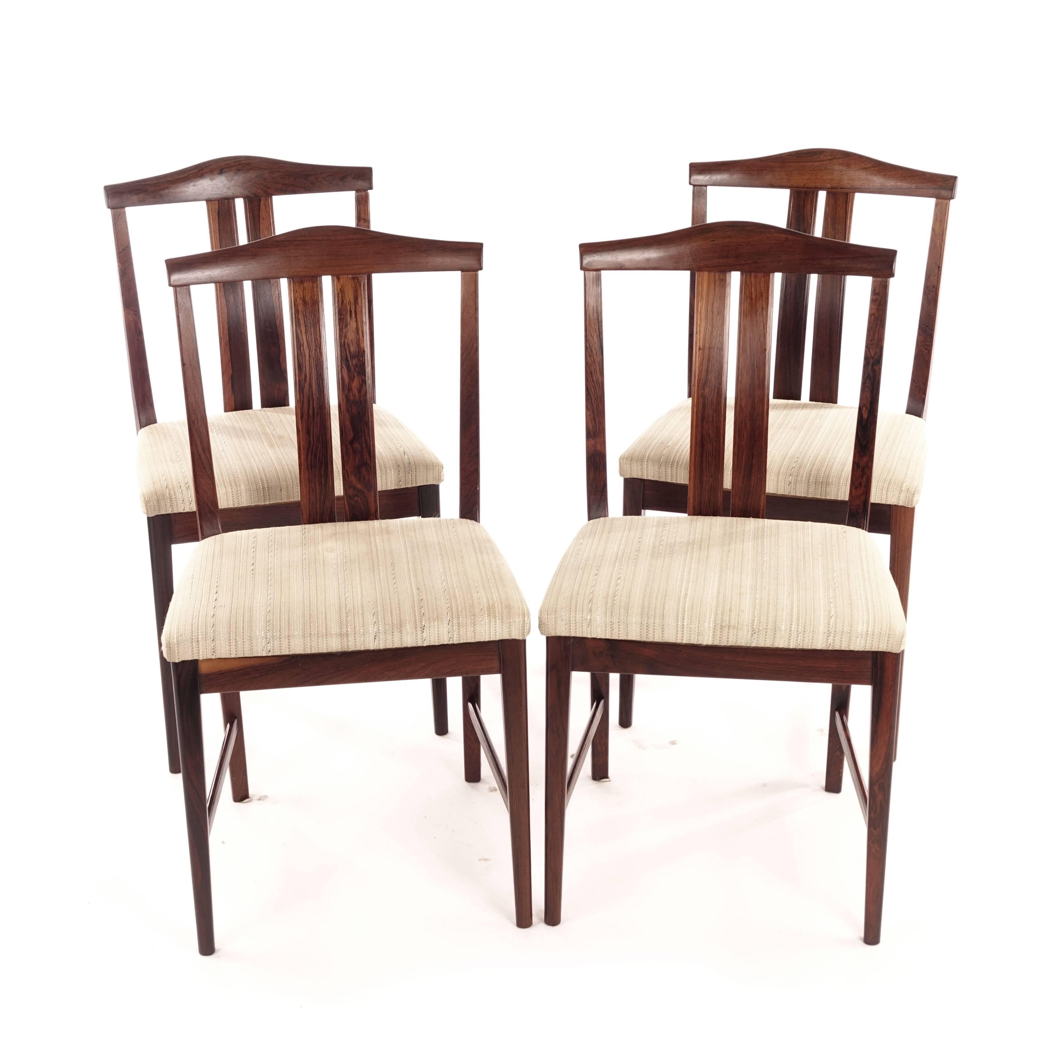 Mid-20th Century Swedish Rosewood chairs, Designed by Bertil Fridhagen, 1960s For Sale