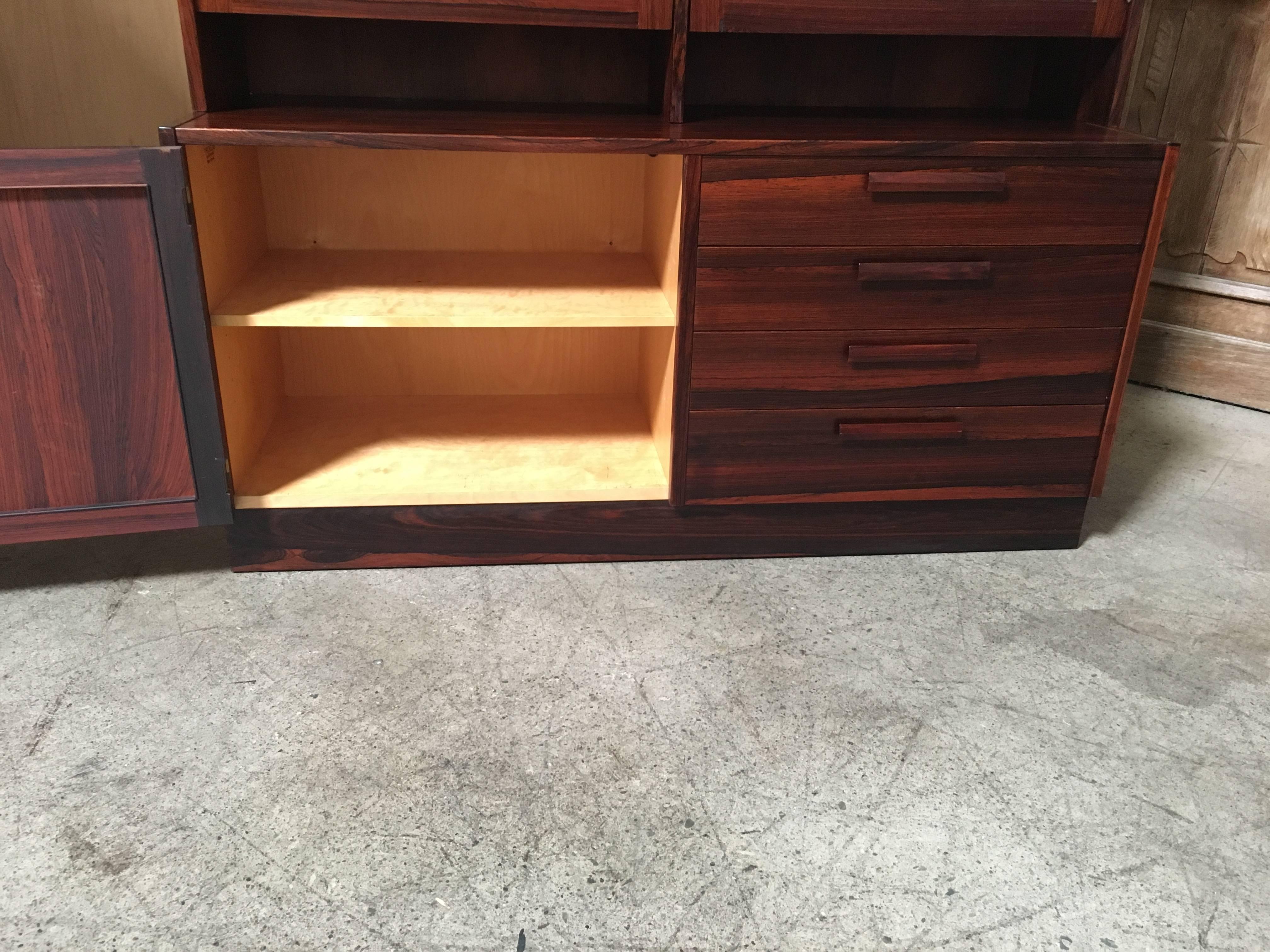 Swedish Rosewood Credenza with Glass Front Cabinet 1