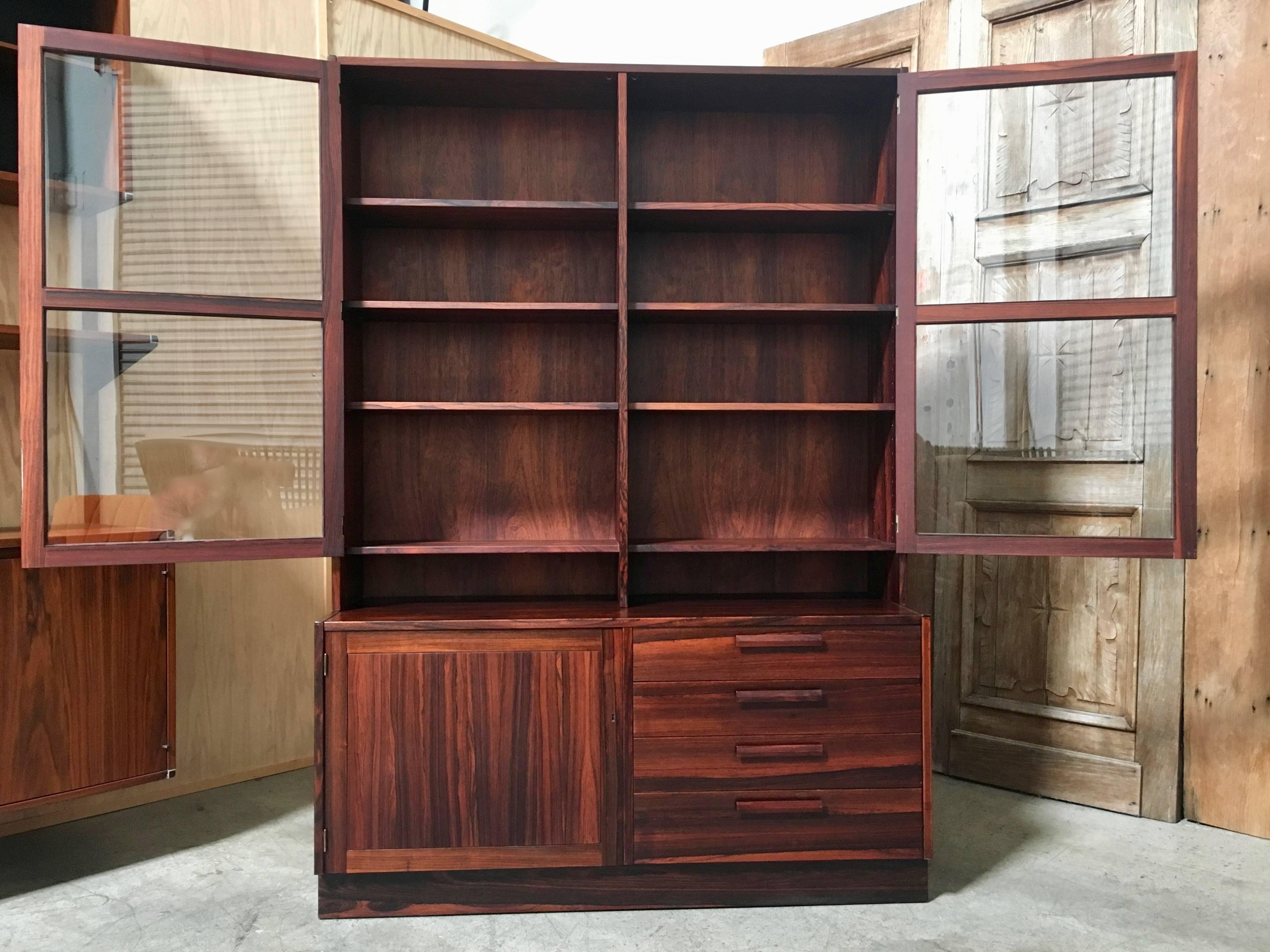 Swedish Rosewood Credenza with Glass Front Cabinet 2