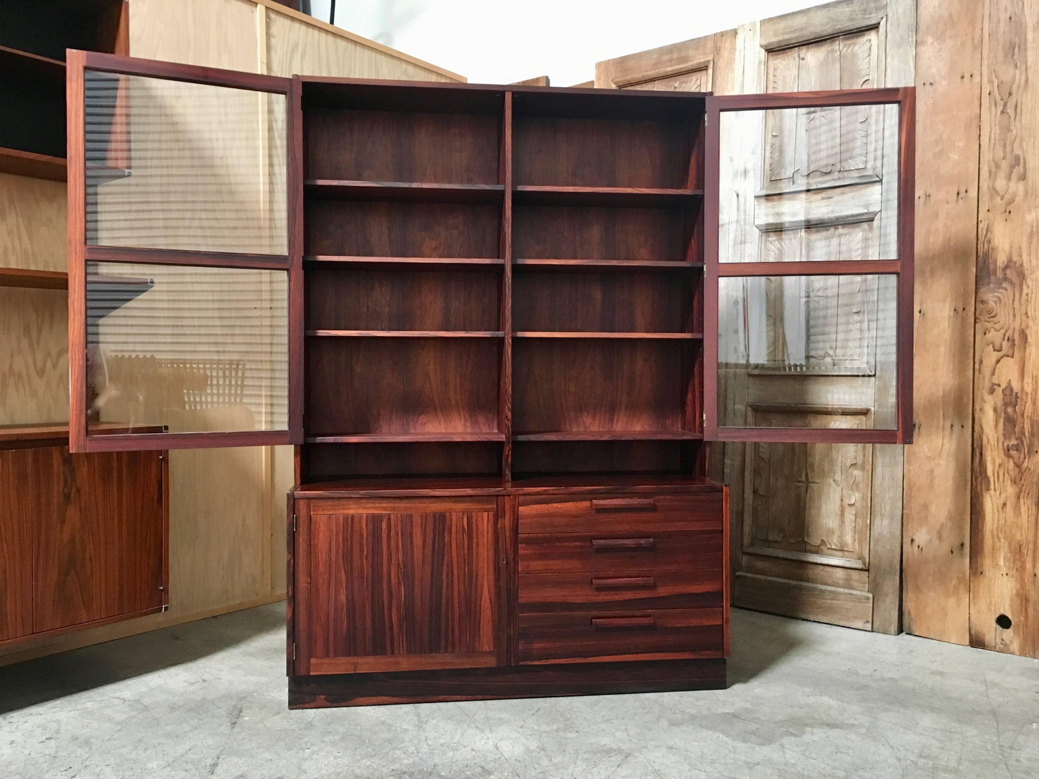Swedish Rosewood Credenza with Glass Front Cabinet 3