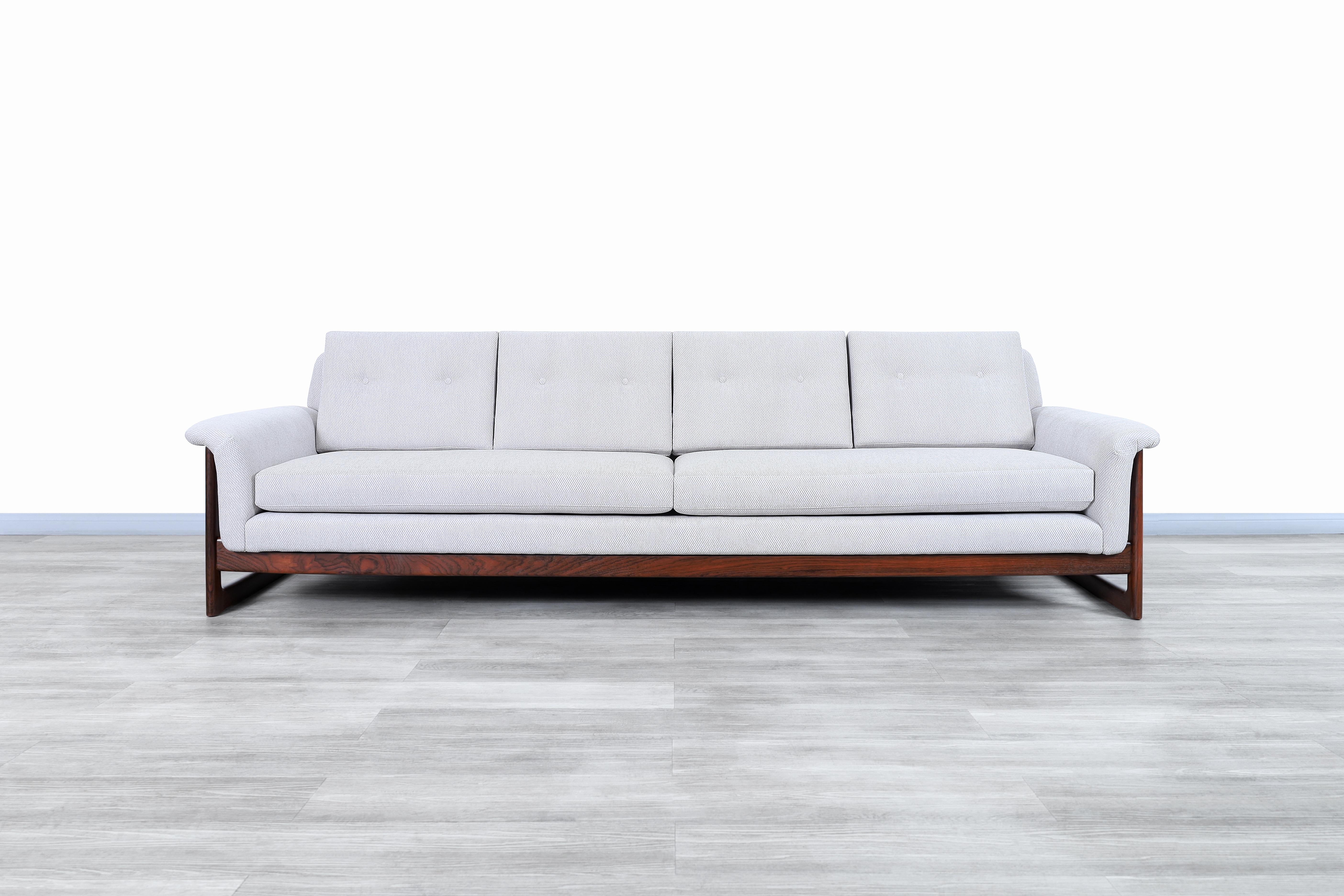 Mid-20th Century Swedish Rosewood Sofa by Folke Ohlsson for Dux