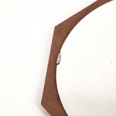 Swedish Round Teak Mirror from 1950s