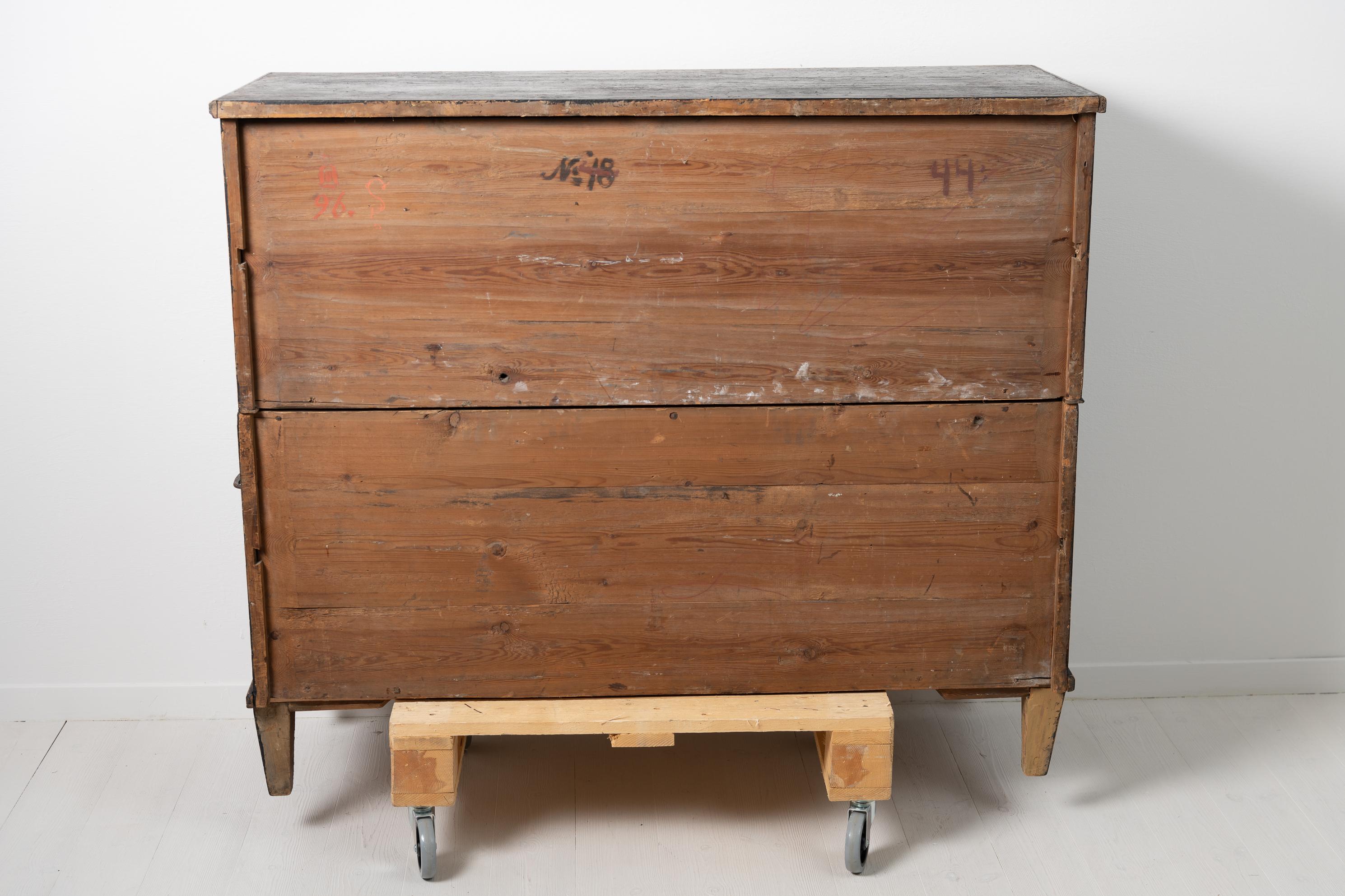 Swedish Royal Gustavian Black Chest on Chest Bureau 1