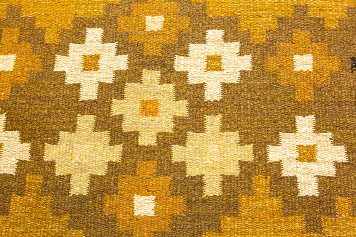 Scandinavian Swedish Rug Cross Design Mollaianrugs Collection For Sale