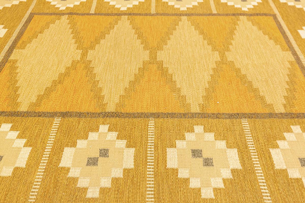 Scandinavian Modern Swedish Rug Flat-weave By Ingegerd Silow For Sale