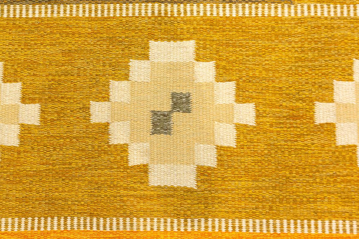 Hand-Crafted Swedish Rug Flat-weave By Ingegerd Silow For Sale