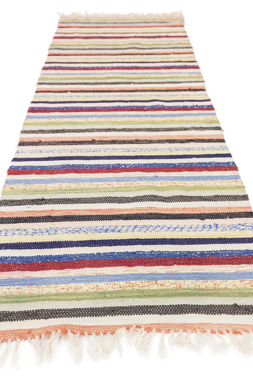 Scandinavo moderno Tappeto svedese a trama piatta multicolore in vendita