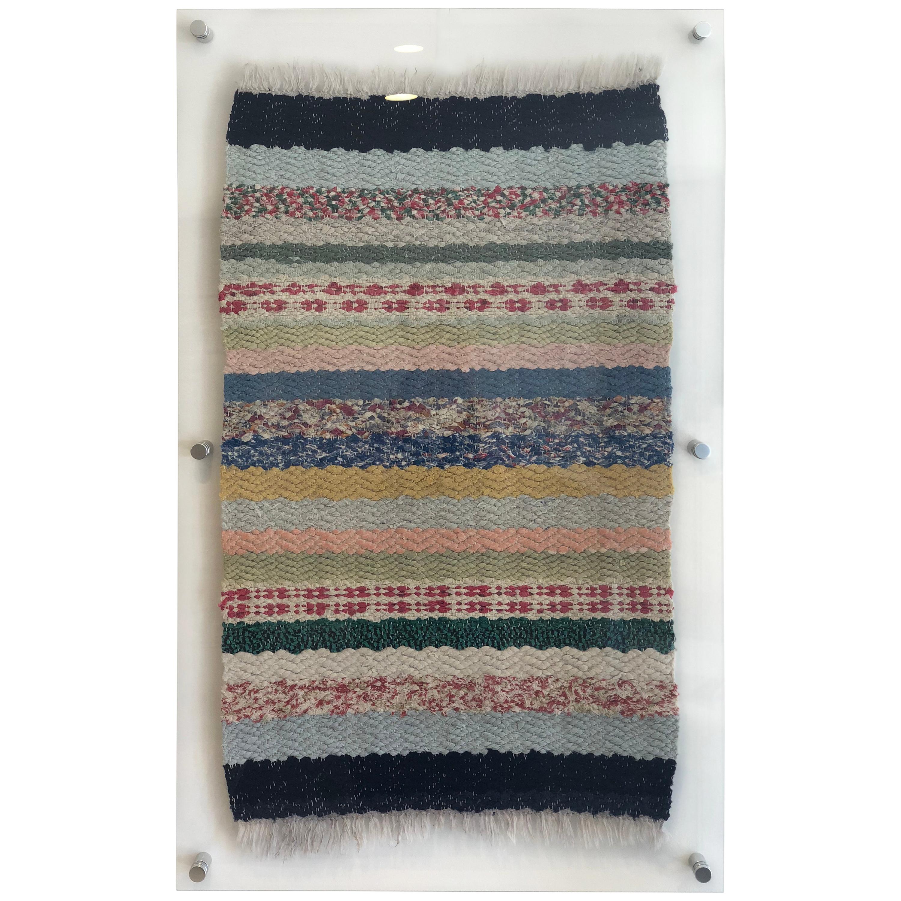 Swedish Rug in Acrylic Frame For Sale