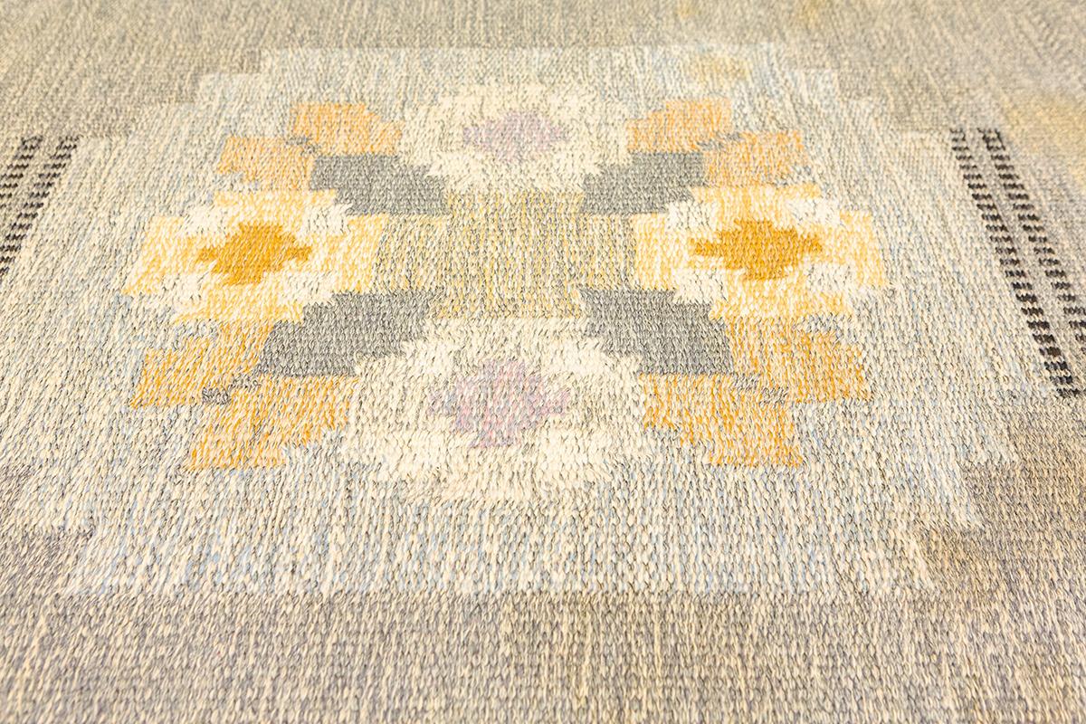 Scandinavian Modern Swedish Rug Minimalist Design Runner Size For Sale
