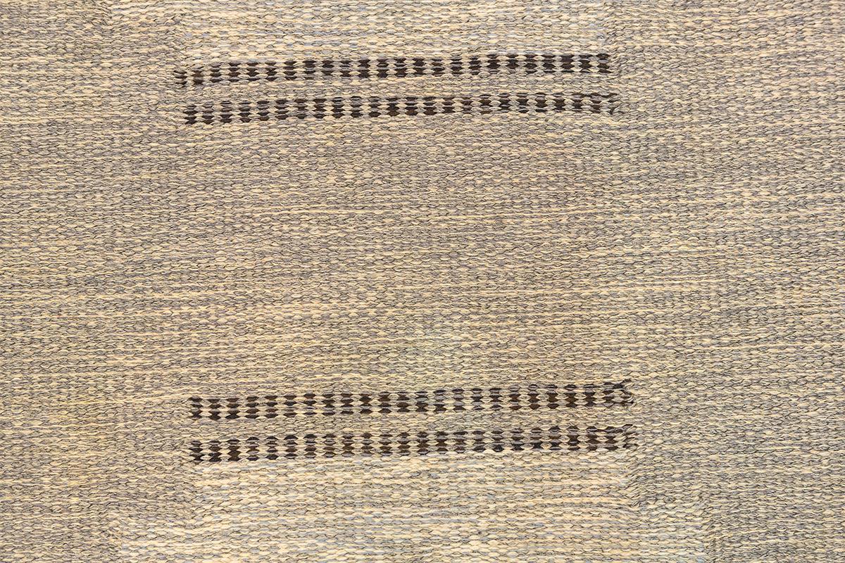 Hand-Crafted Swedish Rug Minimalist Design Runner Size For Sale