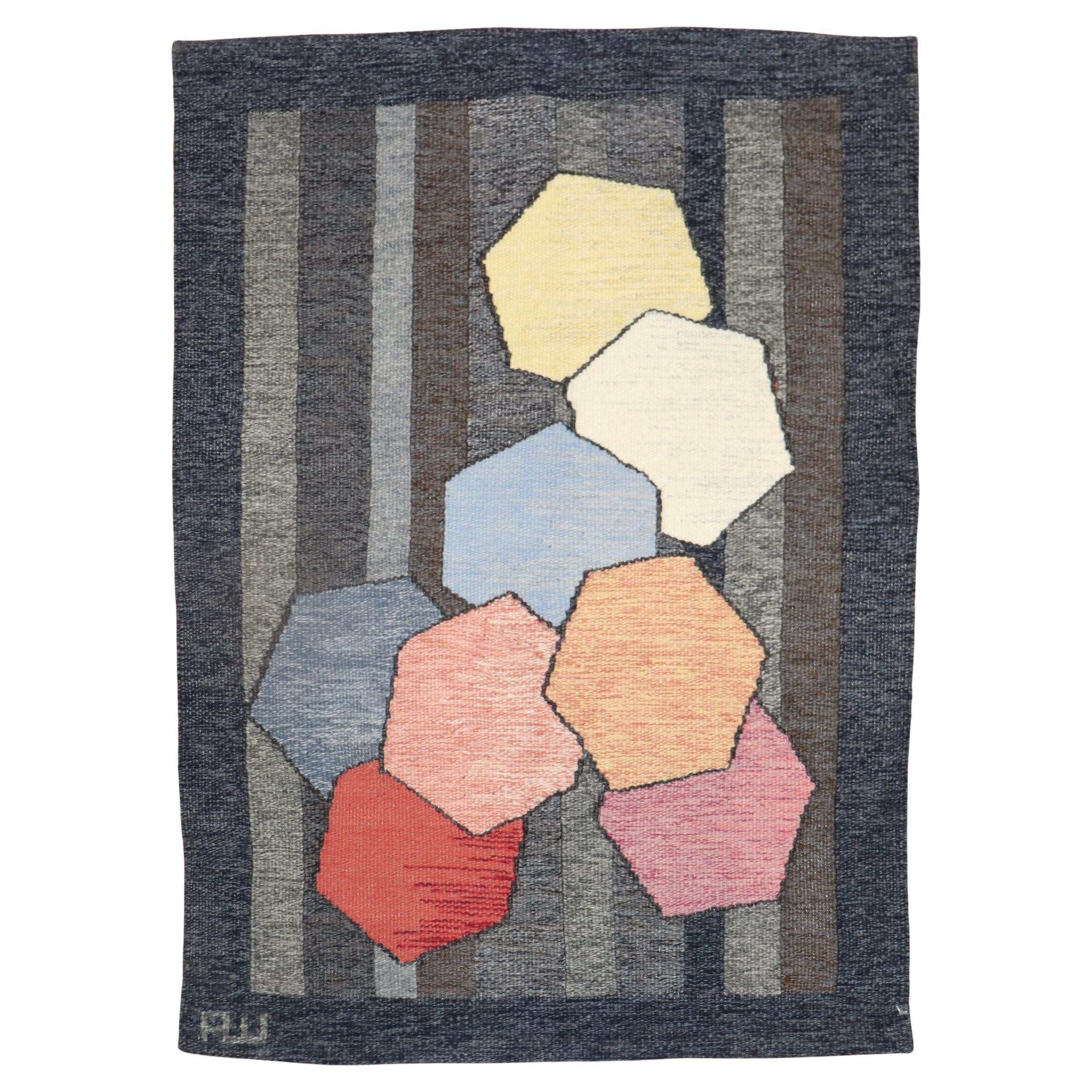 Zabihi Collection Swedish Rug Signed by Alice Wallebäck For Sale